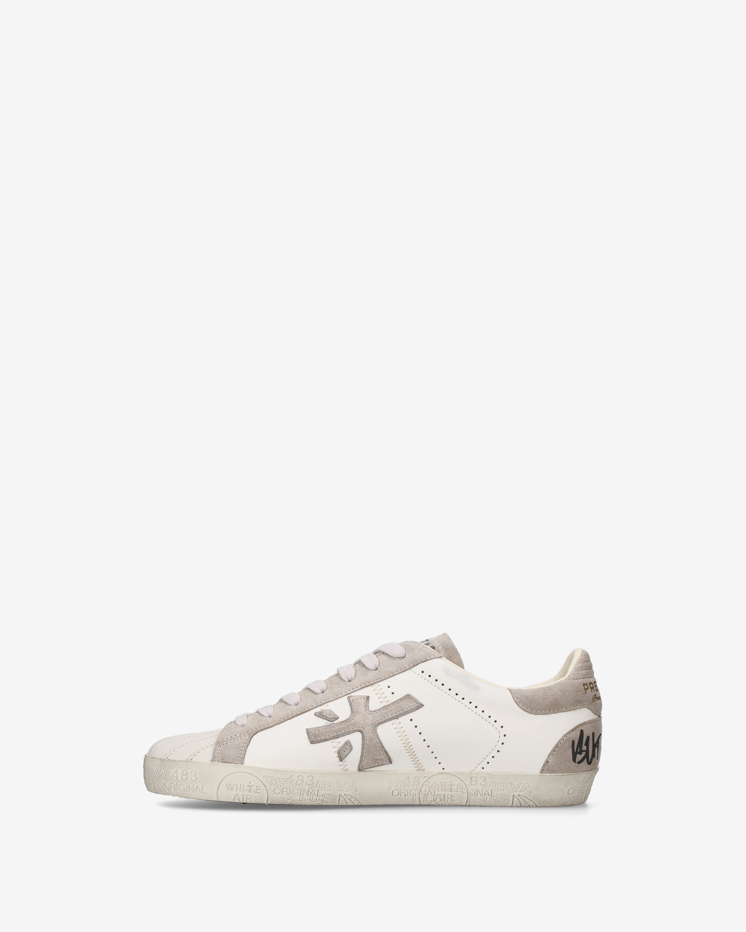 Premiata Steven 8480 baskets homme crème cuir daim