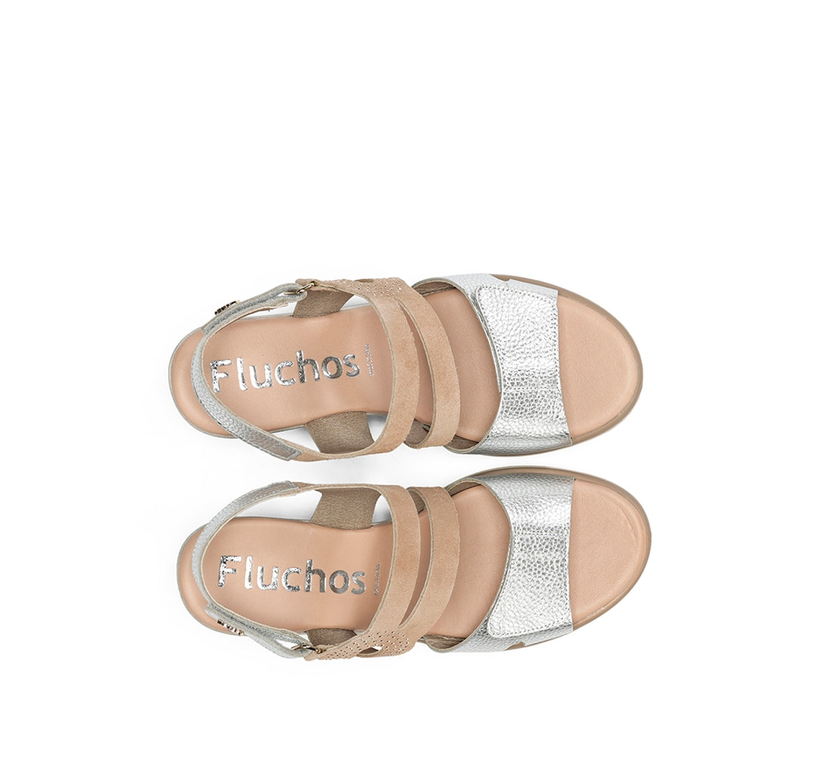 Fluchos Smash F2169 sandales femme argent compensées