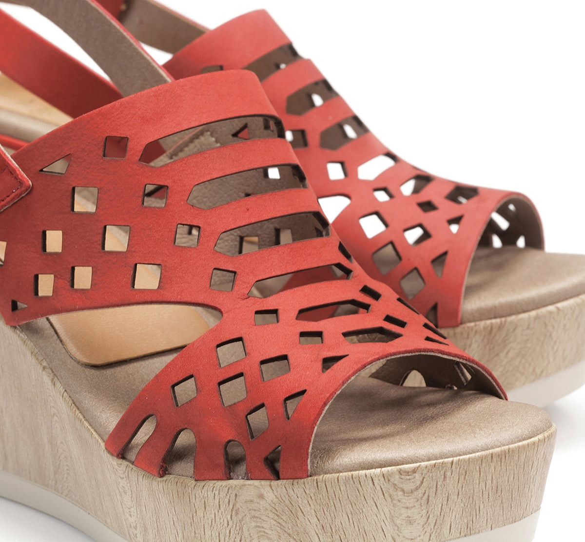 Dorking Salma D7756 sandales compensées rouges 8 cm