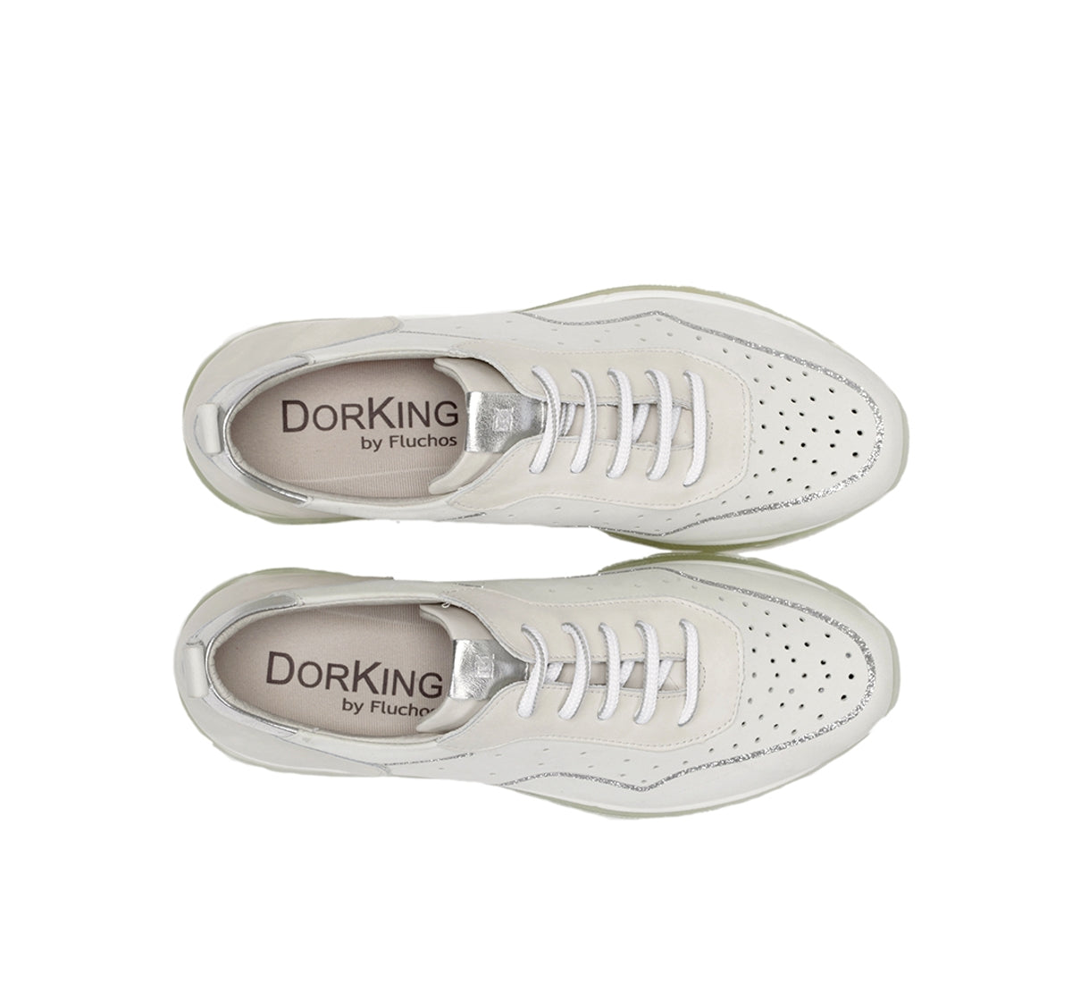 Dorking Navy D8201 basket blanche femme à lacets