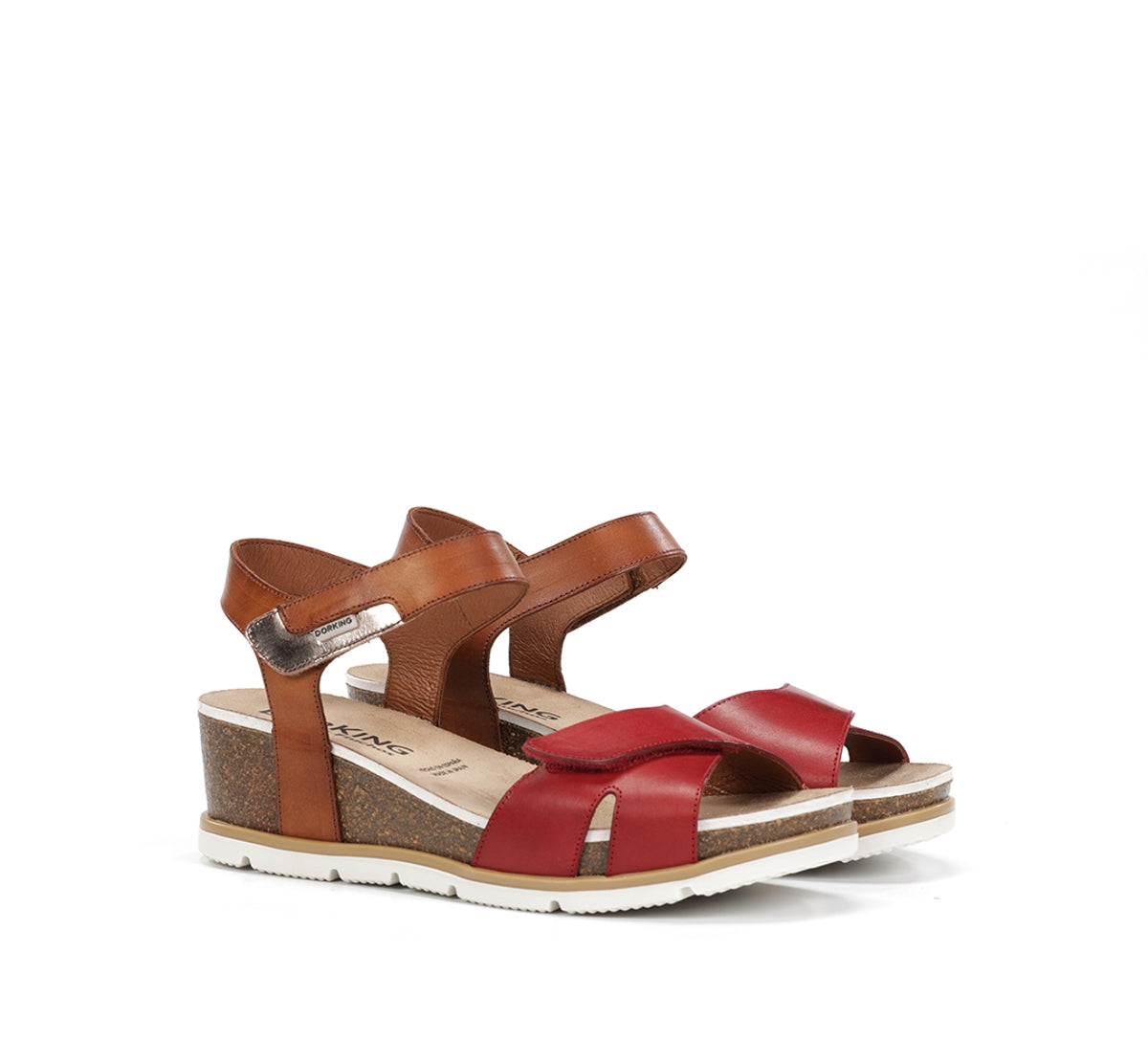 Fluchos Dorking Gold D9512 sandale rouge compensée