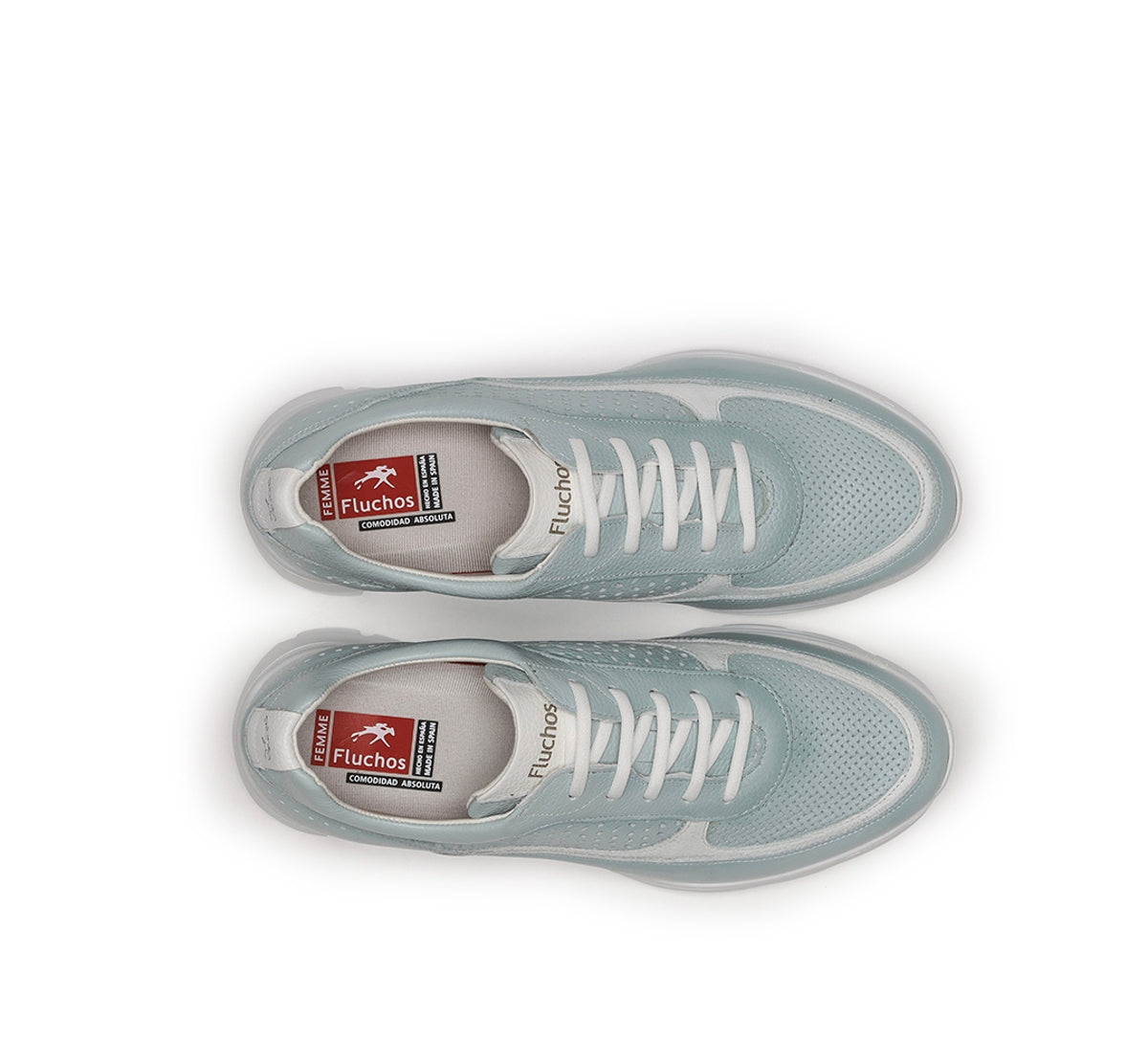 Fluchos Olas F1407 baskets femme bleu clair compensées