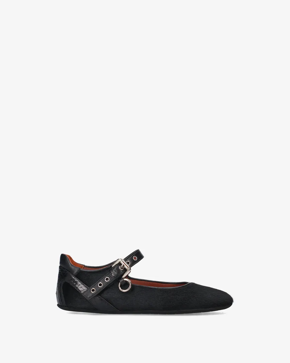 Premiata Mary Jane ballerines cuir poney noir