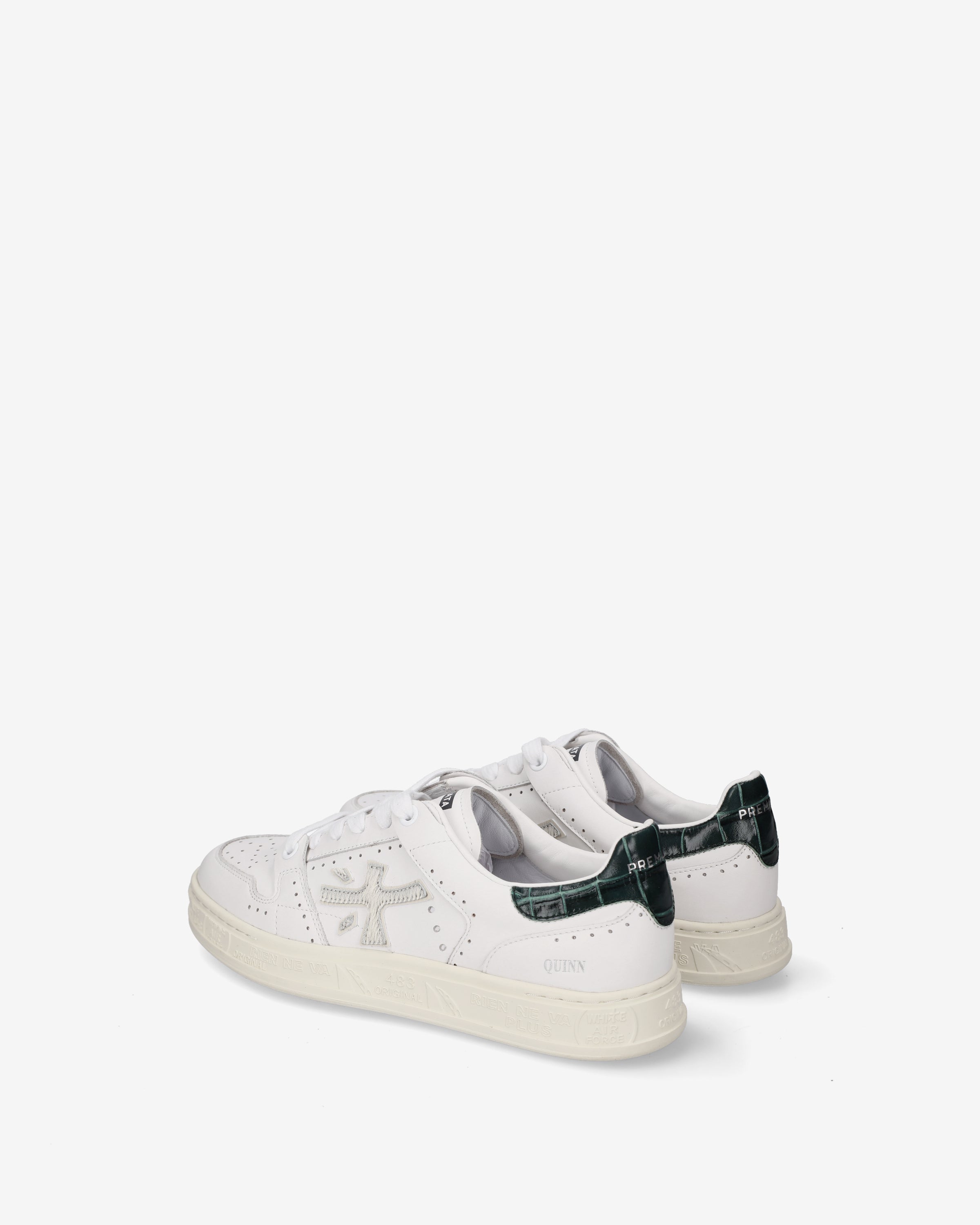 Premiata Quinnd 8641 baskets cuir blanc vert