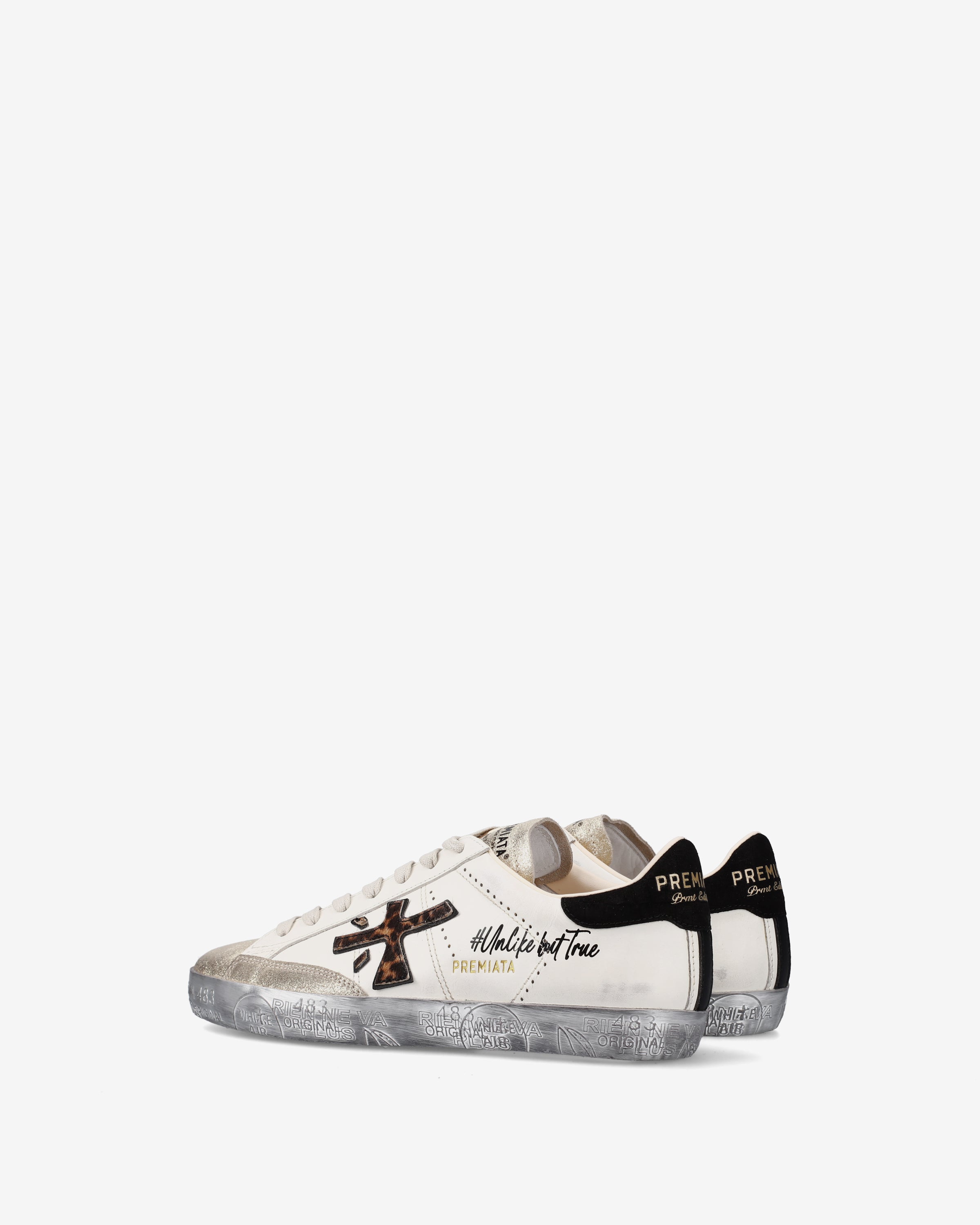Premiata Stevend 7605 baskets crème noir doré