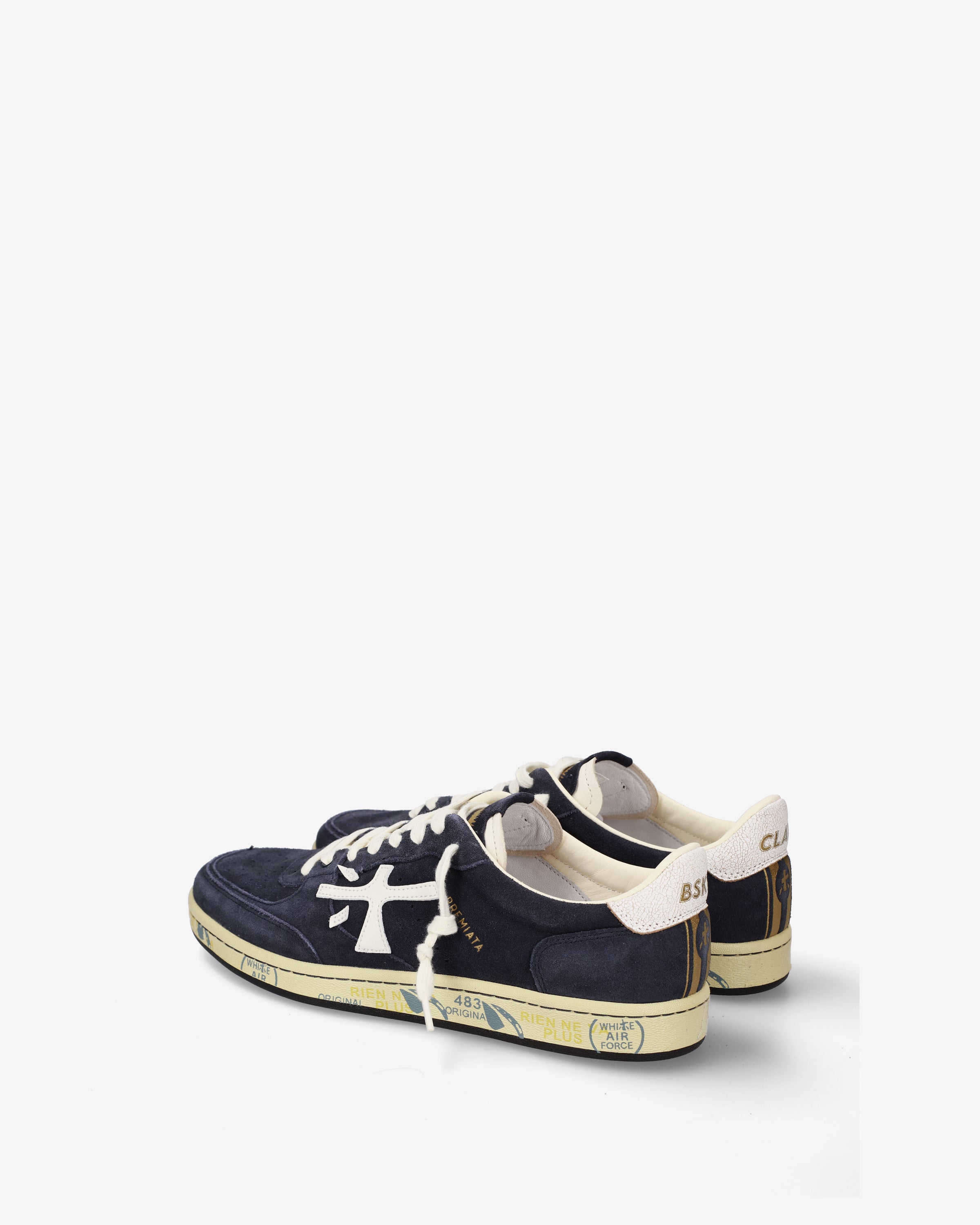 Premiata Bskt Clay 7708 baskets cuir marine homme
