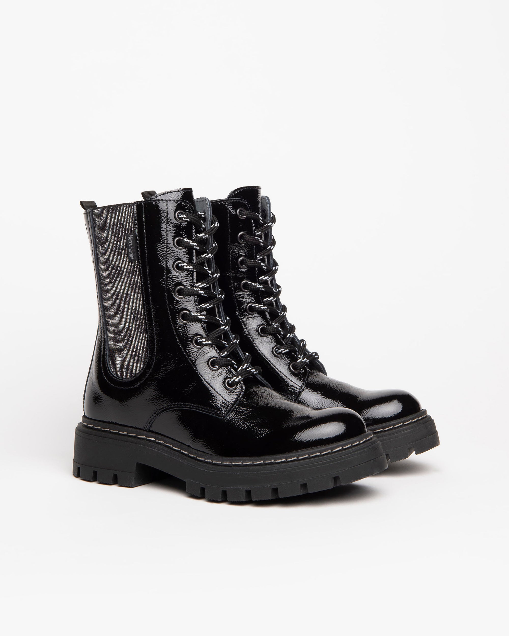 Nero Giardini Combat Boots rangers vernis fille 32