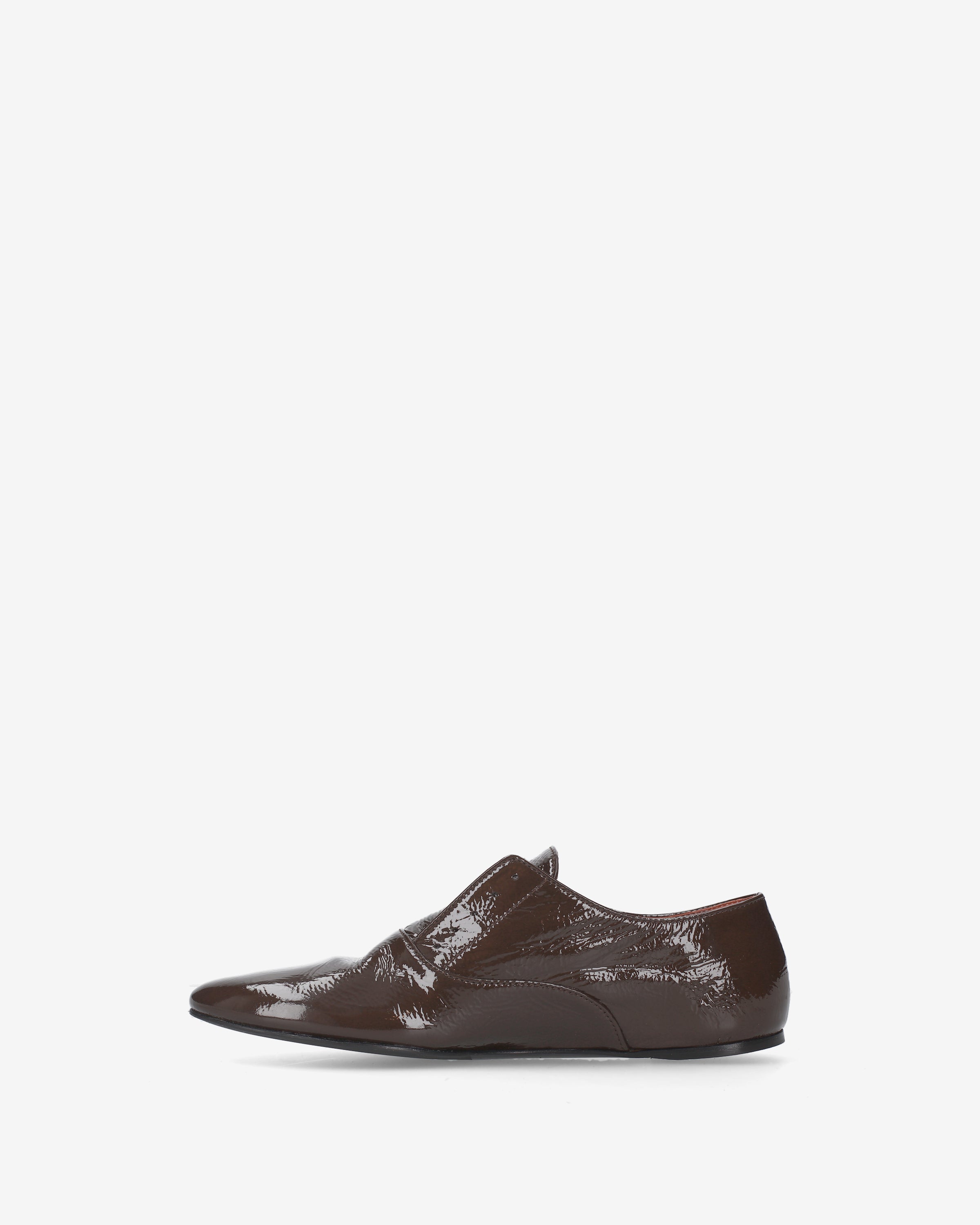 Premiata mocassins femme marron cuir verni slip-on