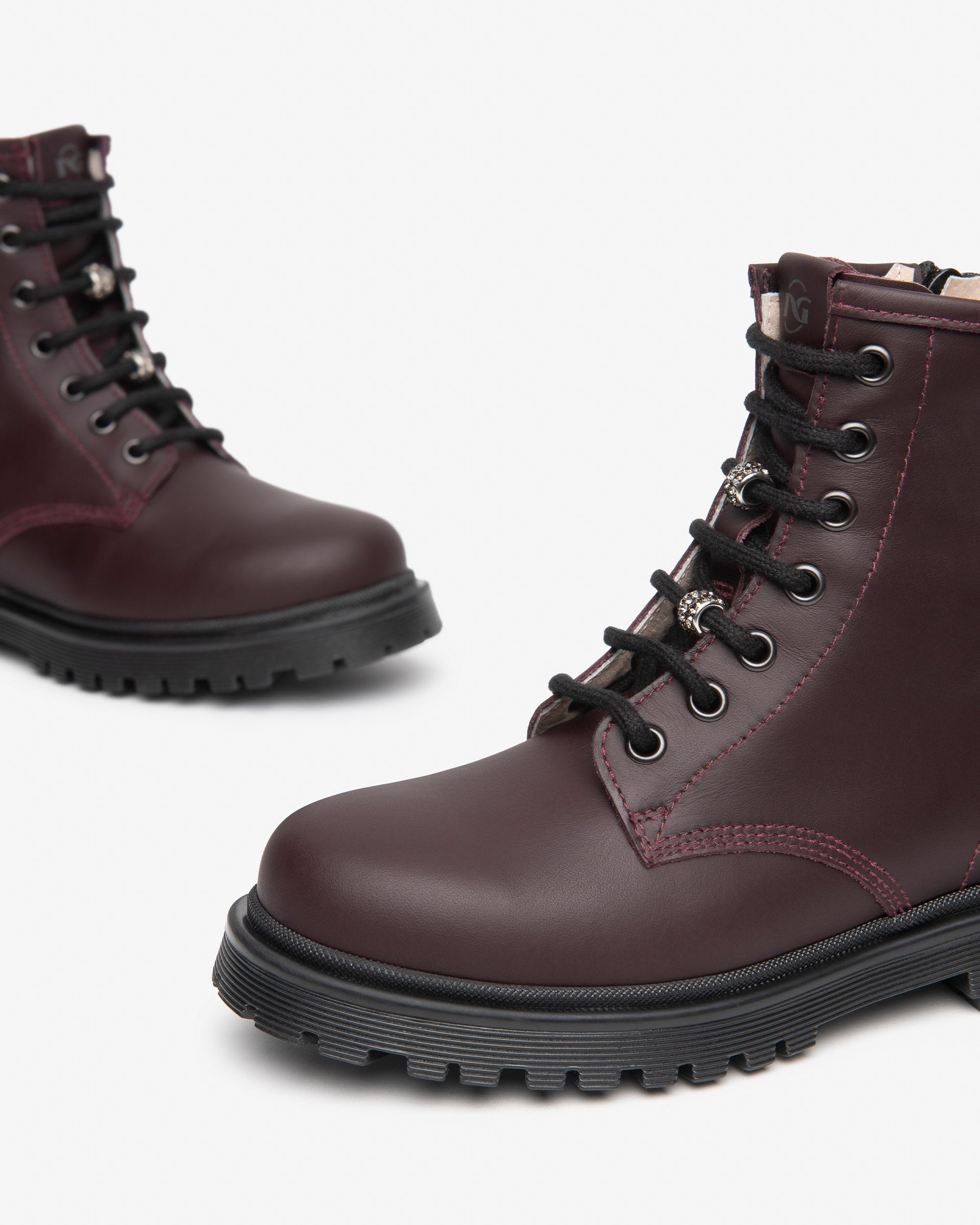 Nero Giardini Combat Boots rangers fille cuir strass