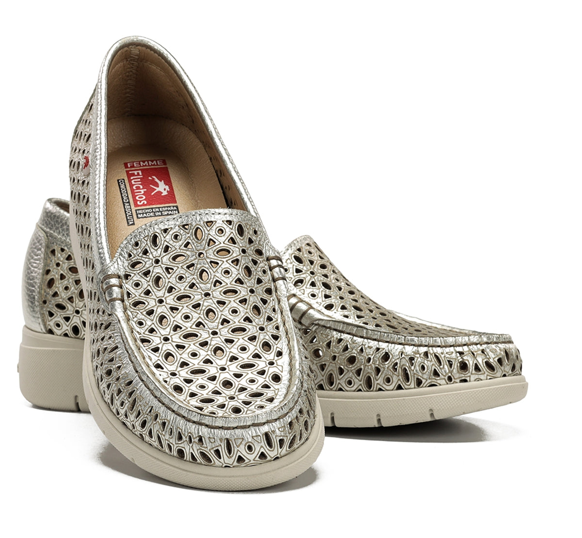 Fluchos Fluvia F2422 Mocassin Cuir Doré Femme
