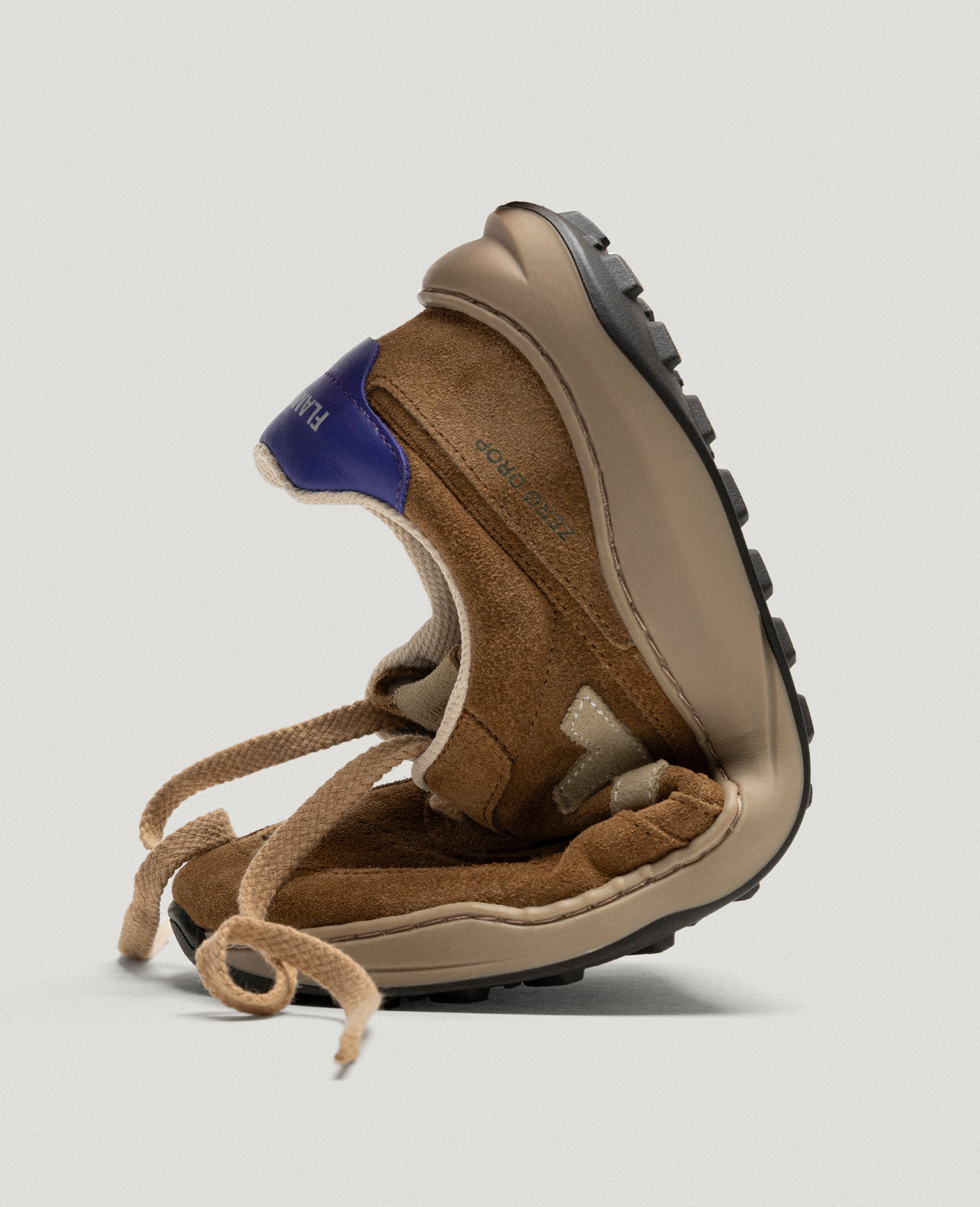 Flamingos Life Zero Drop Suede sneaker barefoot cuir rusty