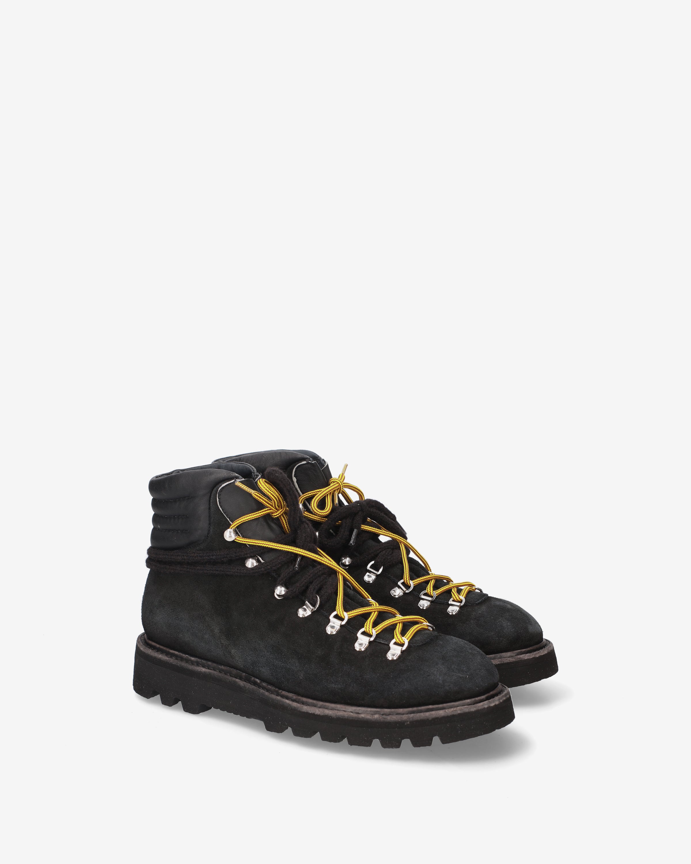 Premiata Lace-up cloth boots bottines noires cuir