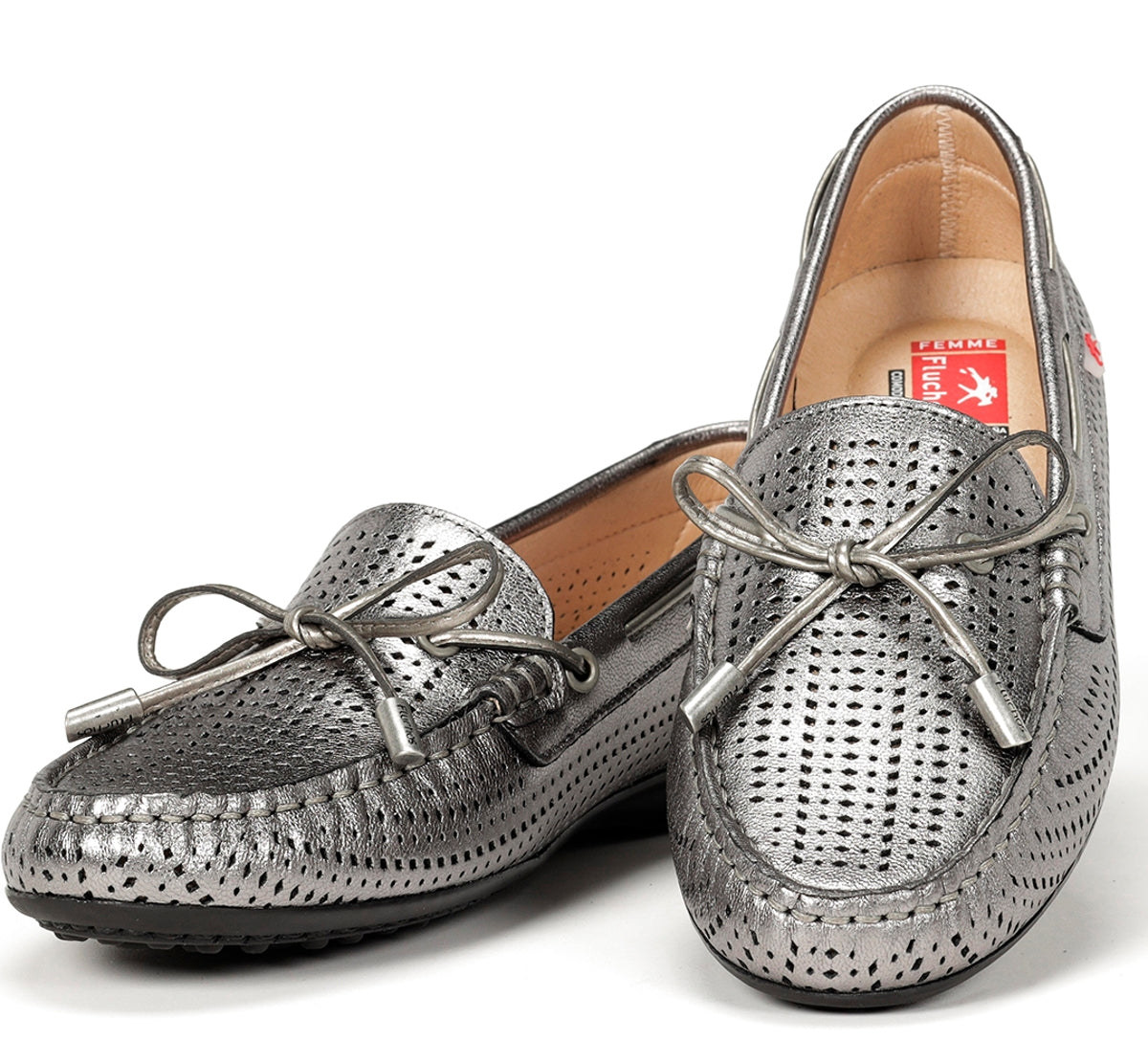Fluchos Bruni F1428 mocassin argent cuir femme