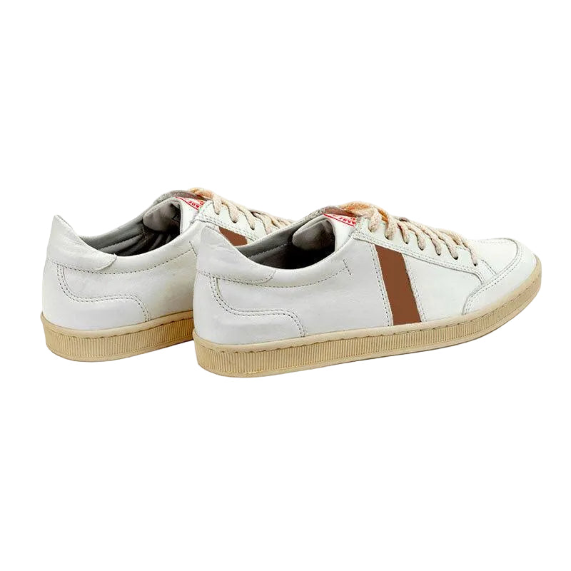 Sawa Lafrica baskets cuir blanc marron clair 38