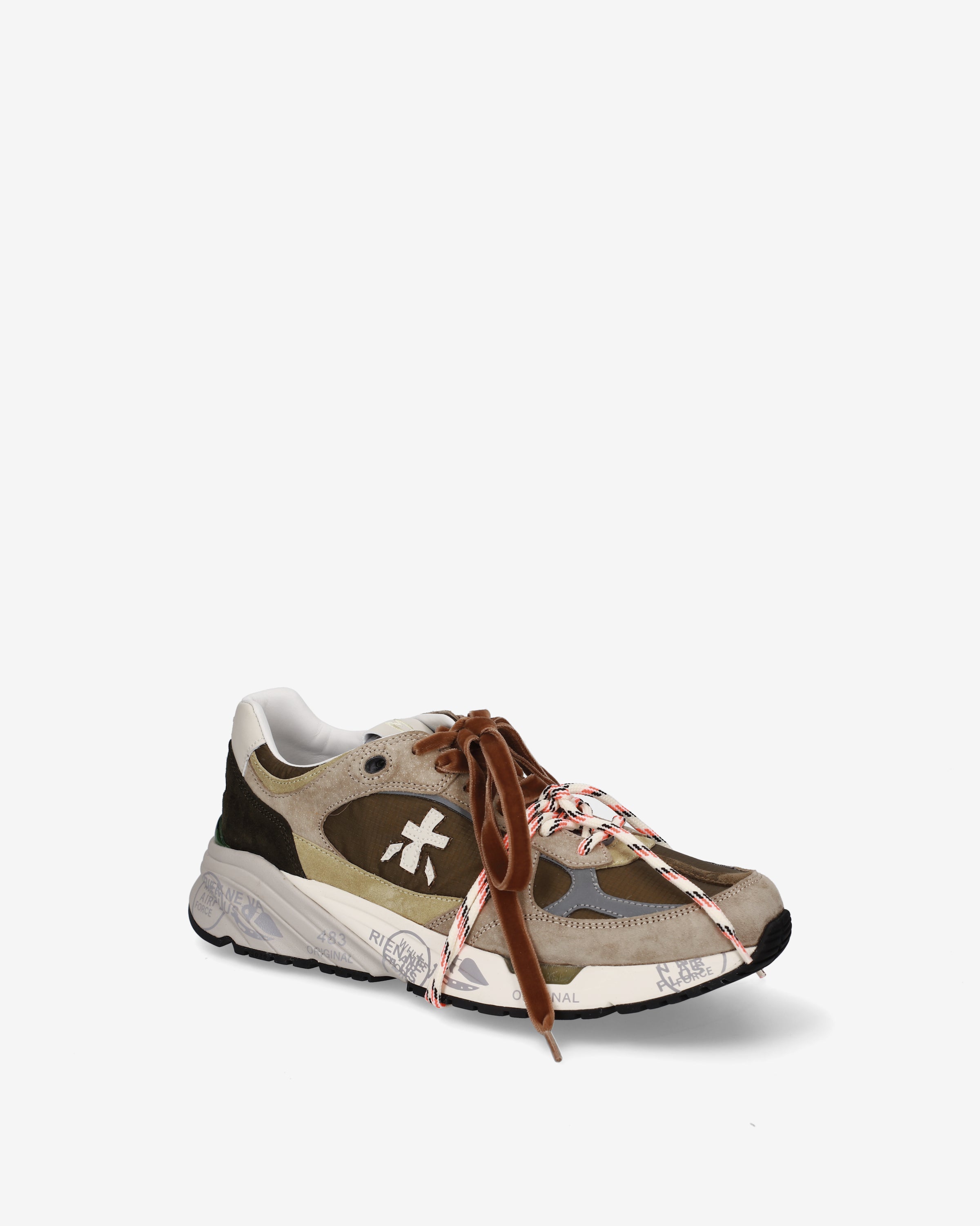 Premiata Mased 8521L baskets crème olive femme