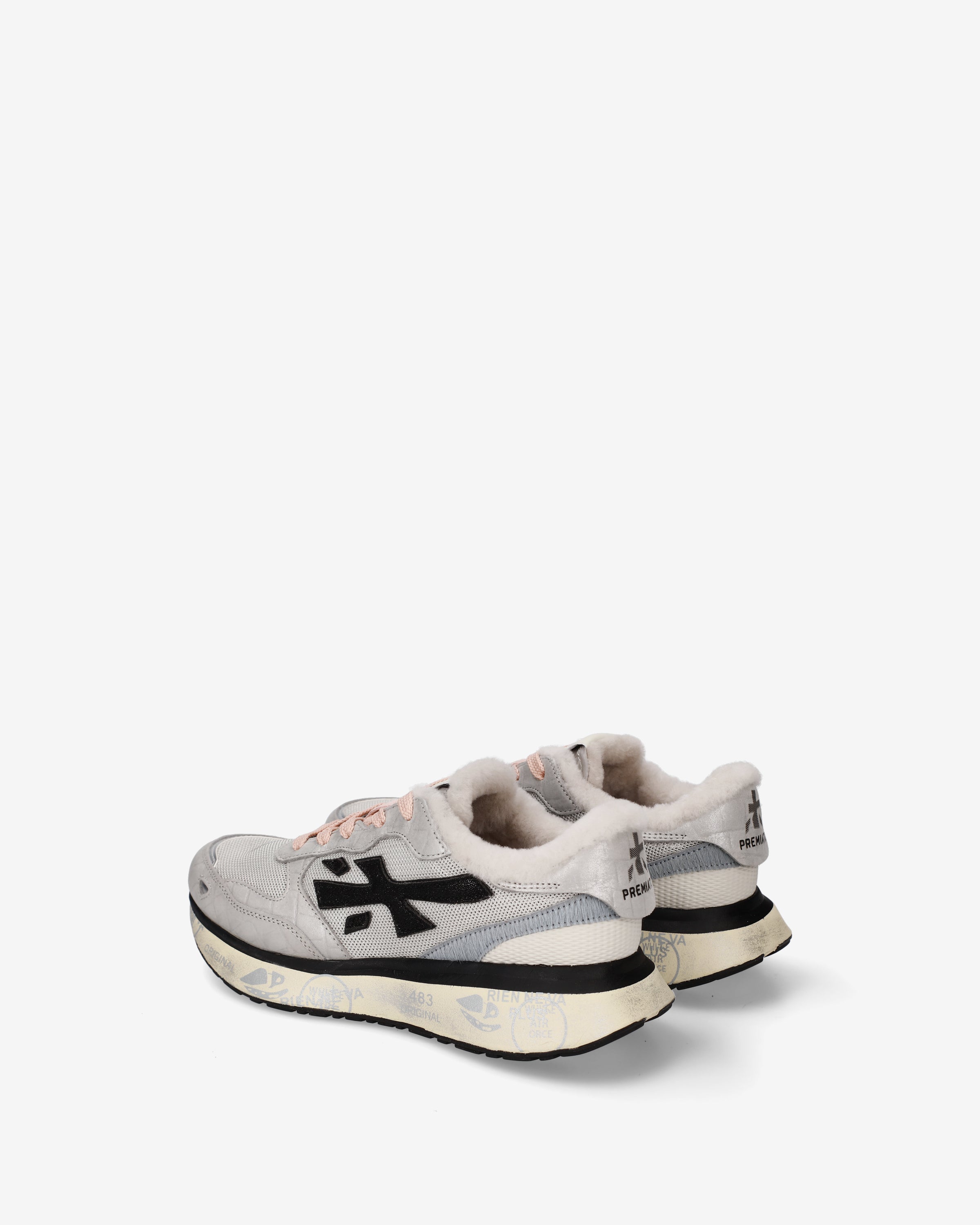 Premiata Lauryn 8533m baskets femme crème fourrure