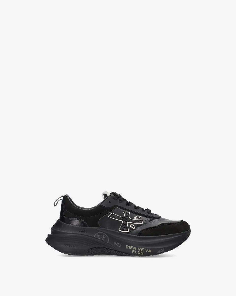 Premiata Hill 7905 sneakers femme cuir noir plateforme