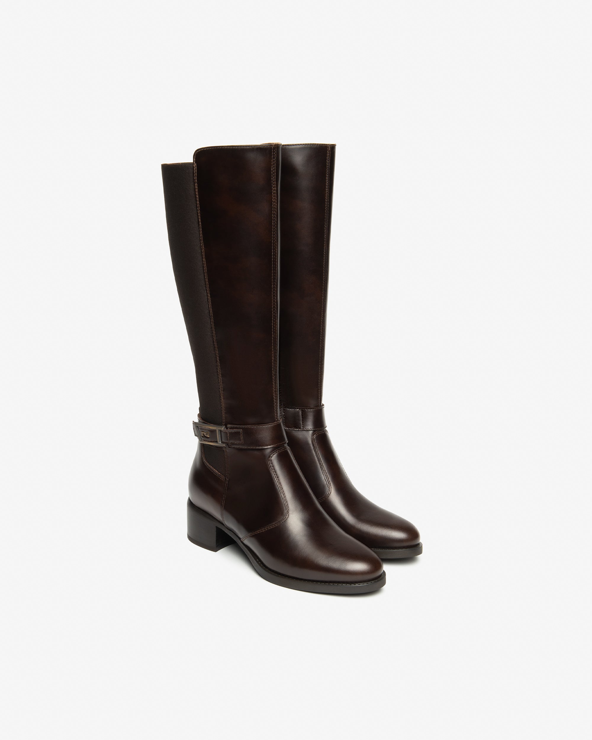 Nero Giardini Boots bottes cuir tissu femme talon 40