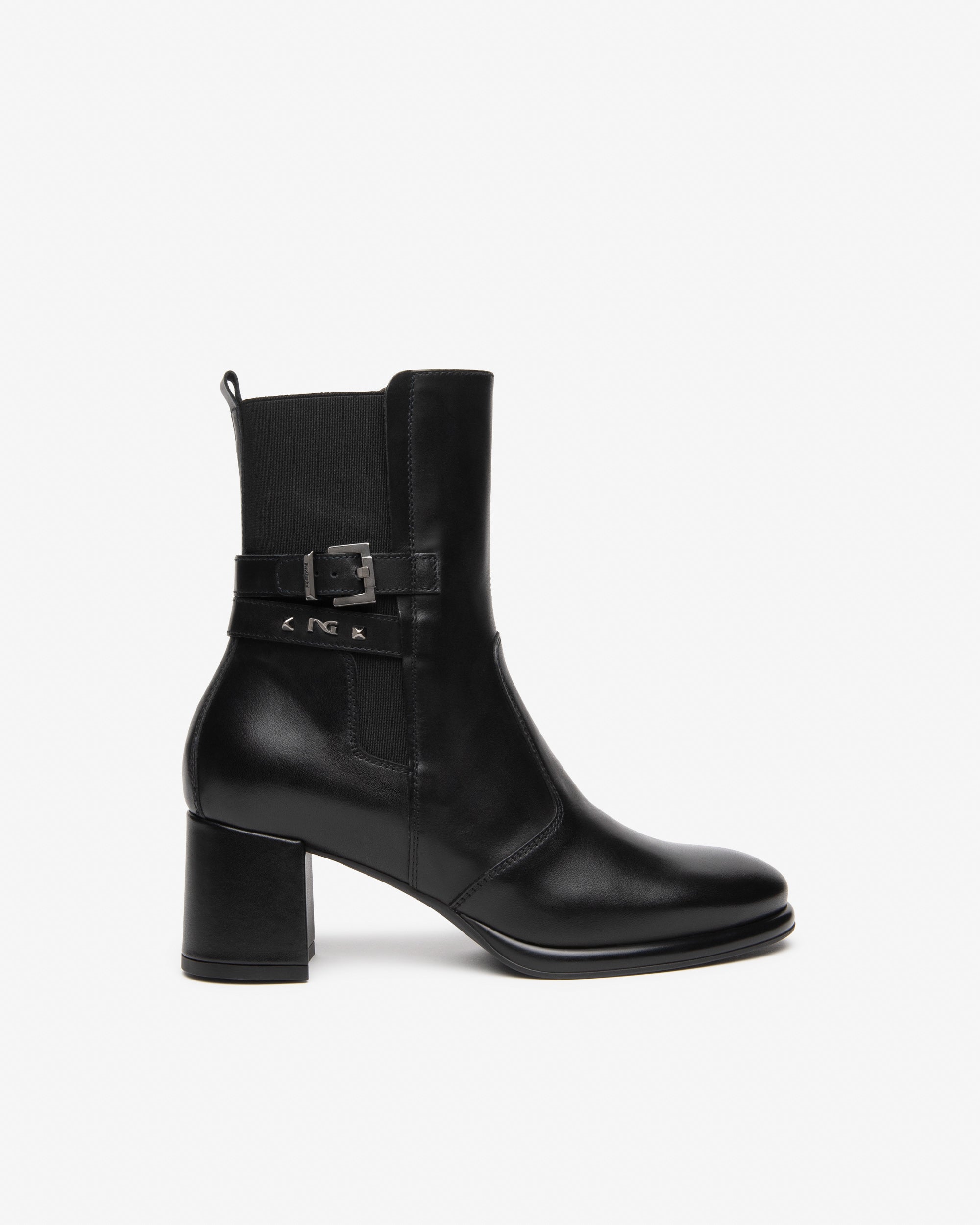 Nero Giardini Bottines Cuir Tissu Femme 38 Talon 6 cm