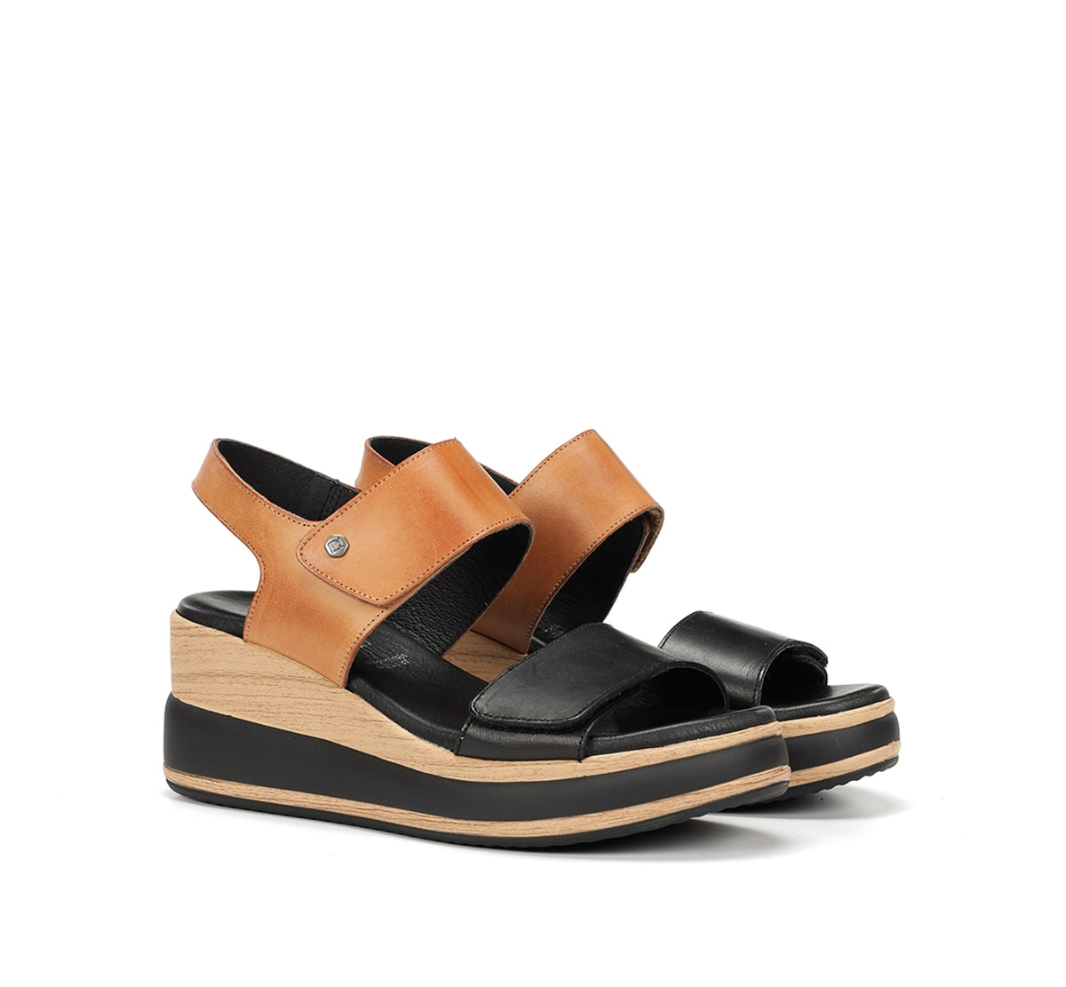 Dorking Prince D9643 sandales noires femme plateforme
