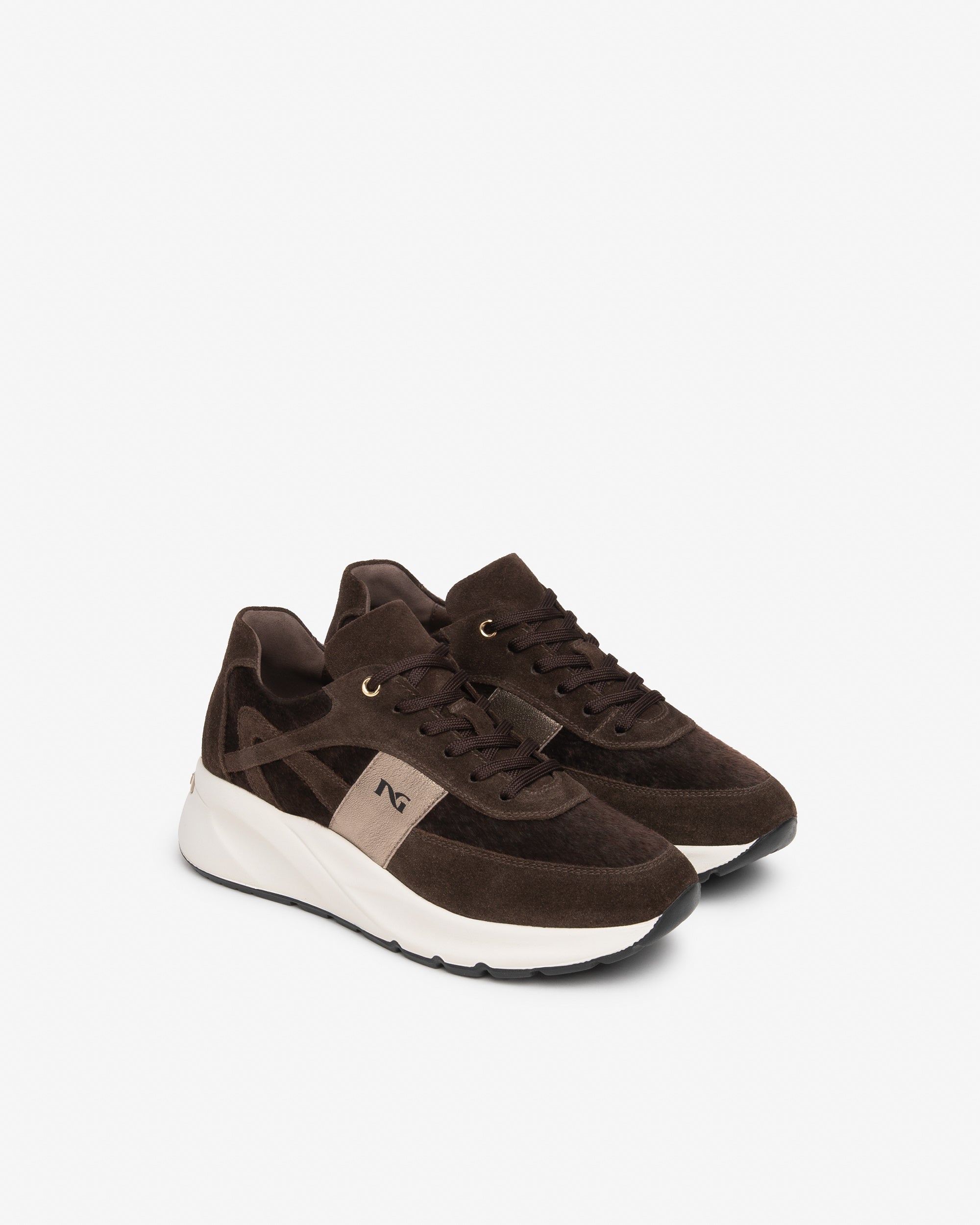 Nero Giardini Sneakers baskets daim cuir femme lacets