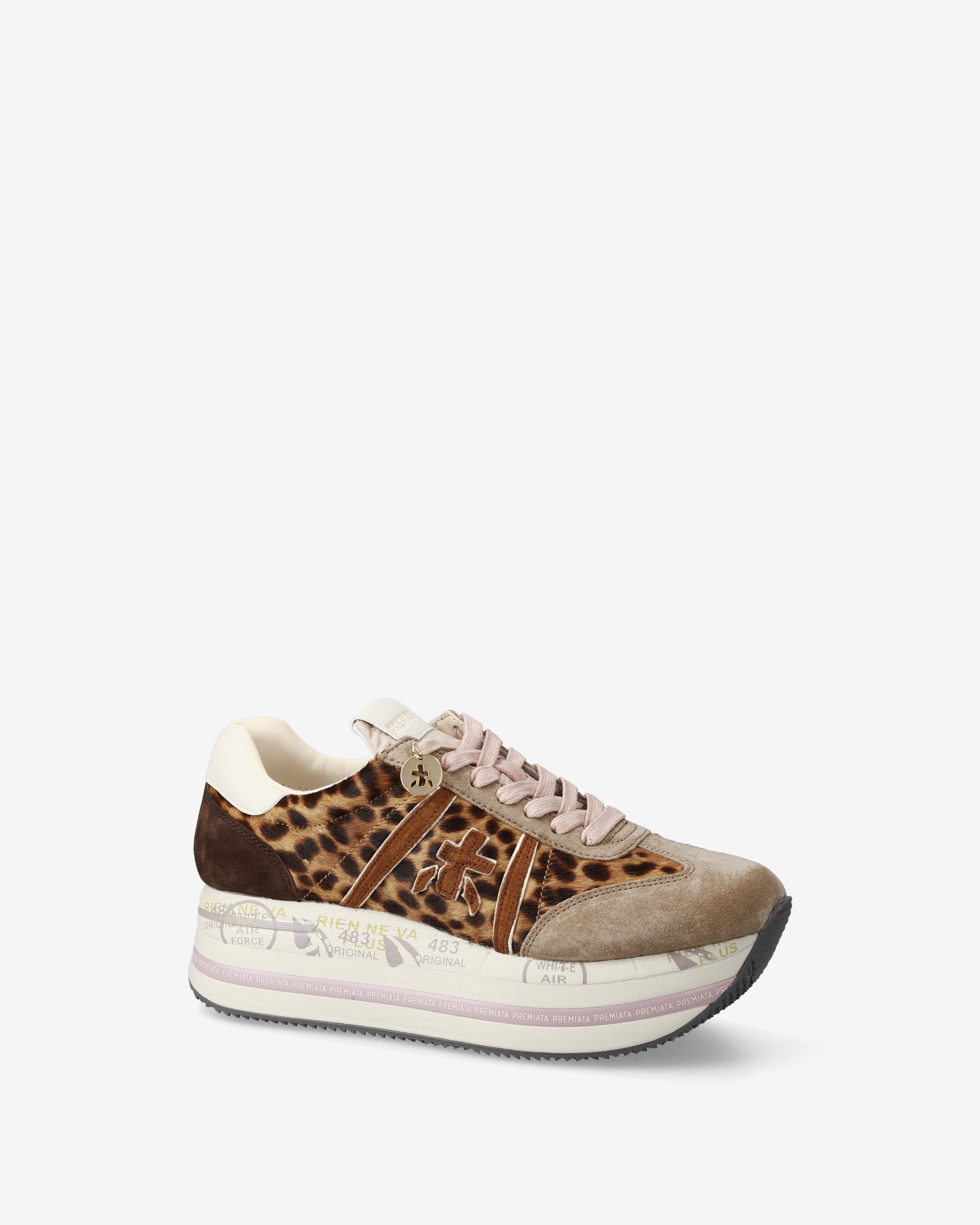 Premiata Beth 7741 sneakers daim beige imprimé animal 38