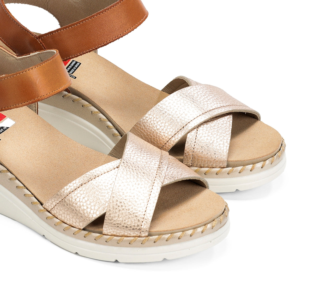 Fluchos Sandalias LEZA F2139 sandales femme doré légères