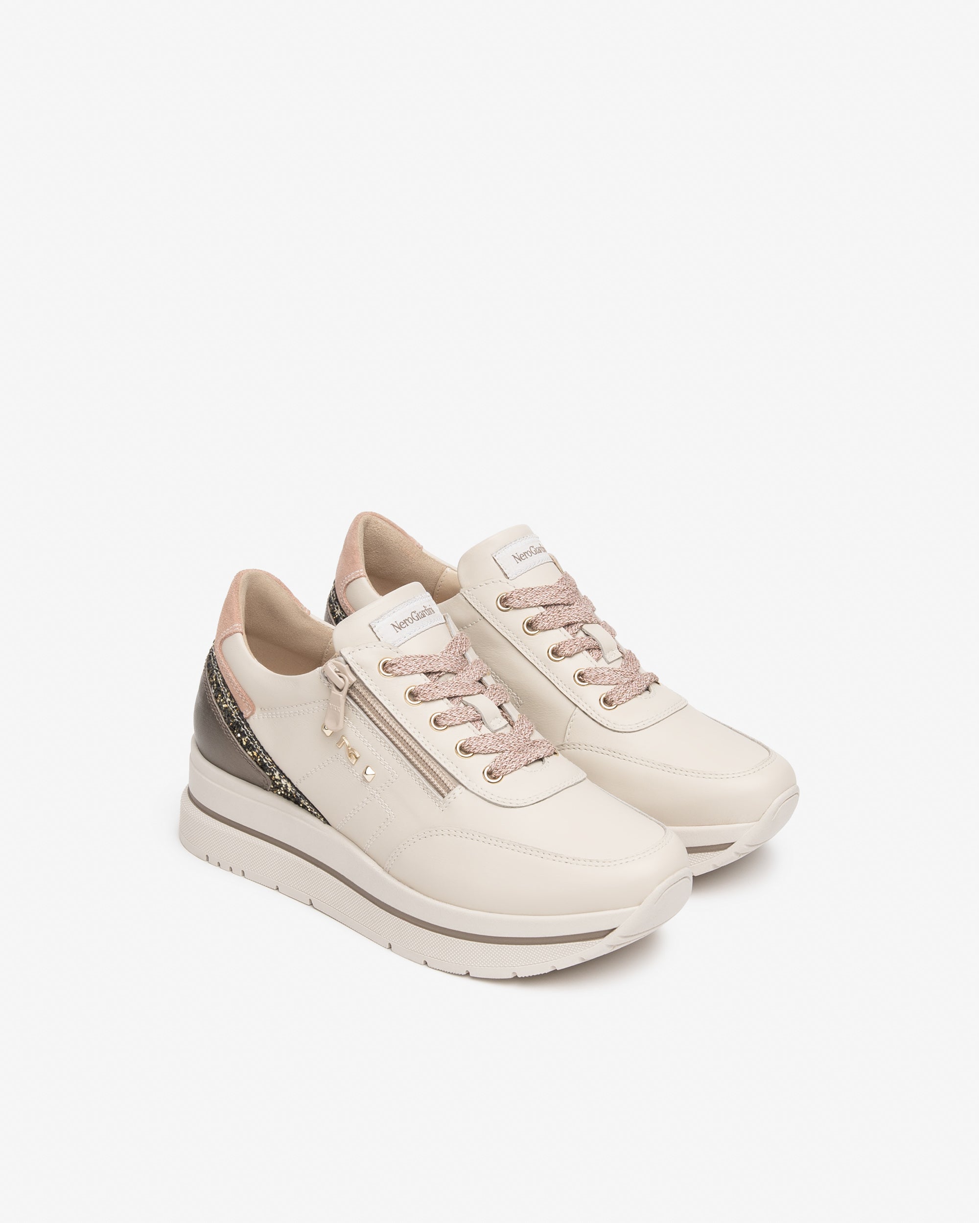 Nero Giardini Sneakers baskets plateforme femme zip