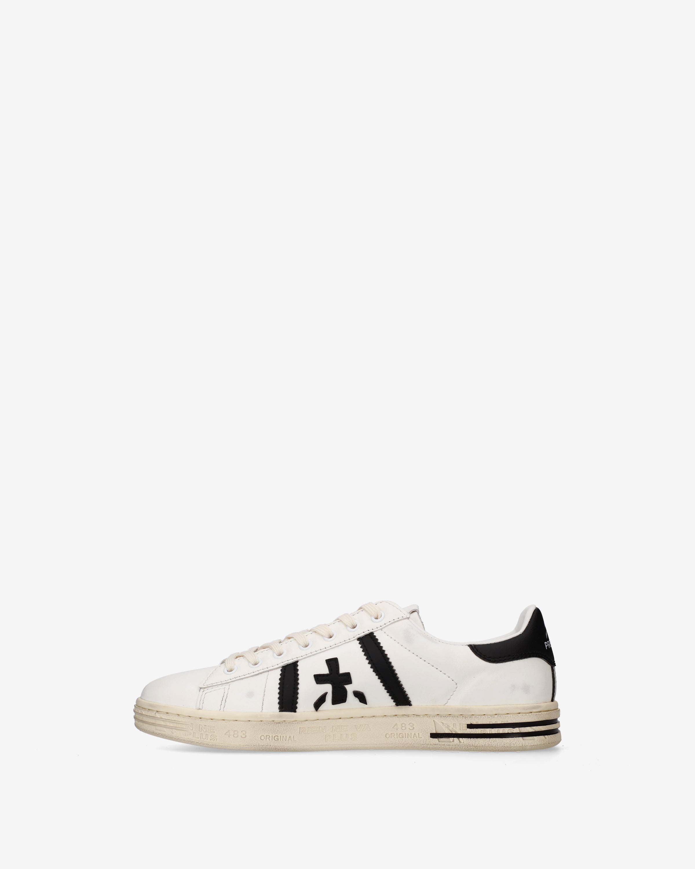 Premiata Russell 8561 baskets cuir crème noir