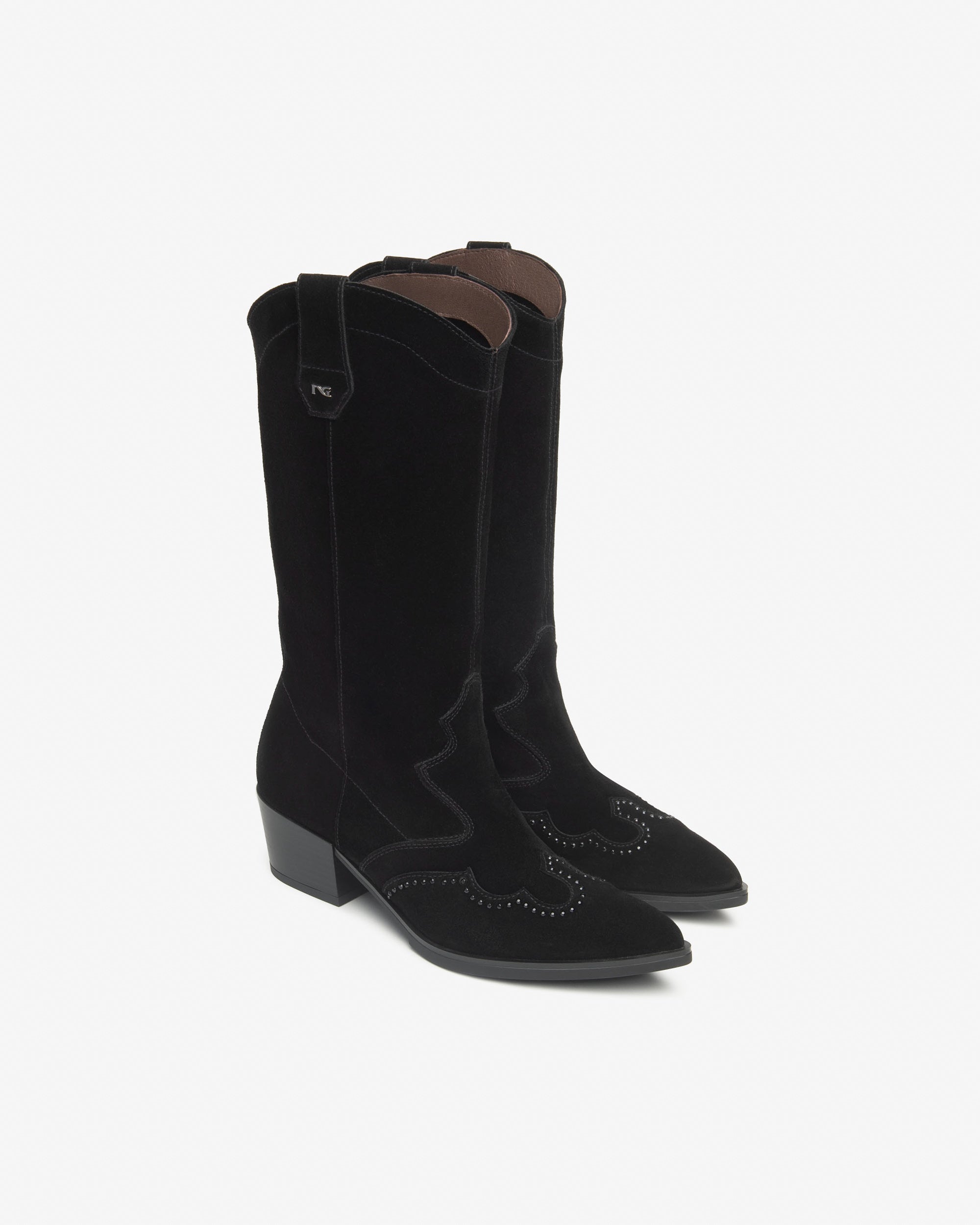 Nero Giardini Boots santiags daim femme talon 50 mm