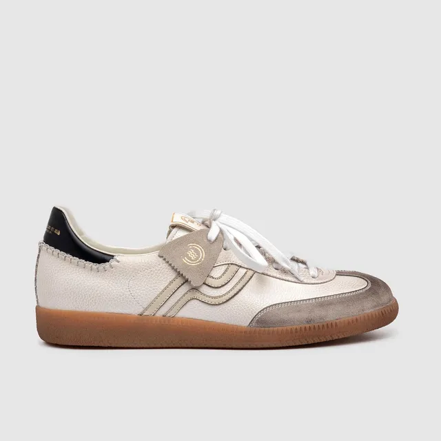 Primabase Polo sneakers cuir blanc confort