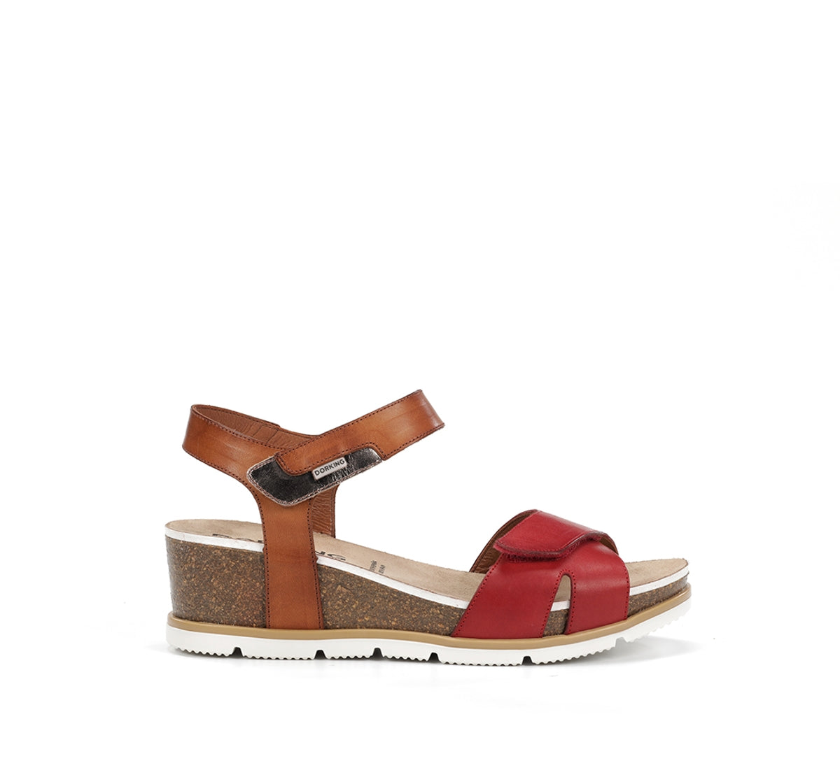 Fluchos Dorking Gold D9512 sandale rouge compensée