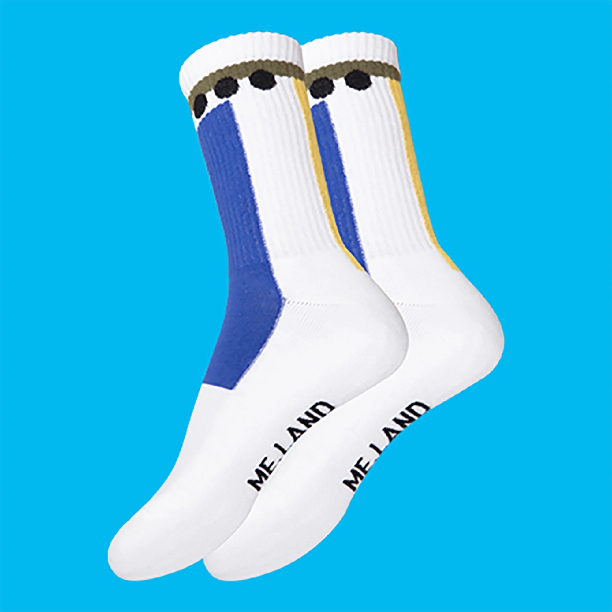 Me.Land Geo chaussettes coton bio blanc motifs