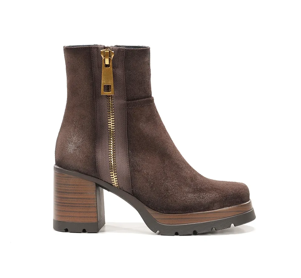 Dorking Safe D9413 bottines femme marron plateforme