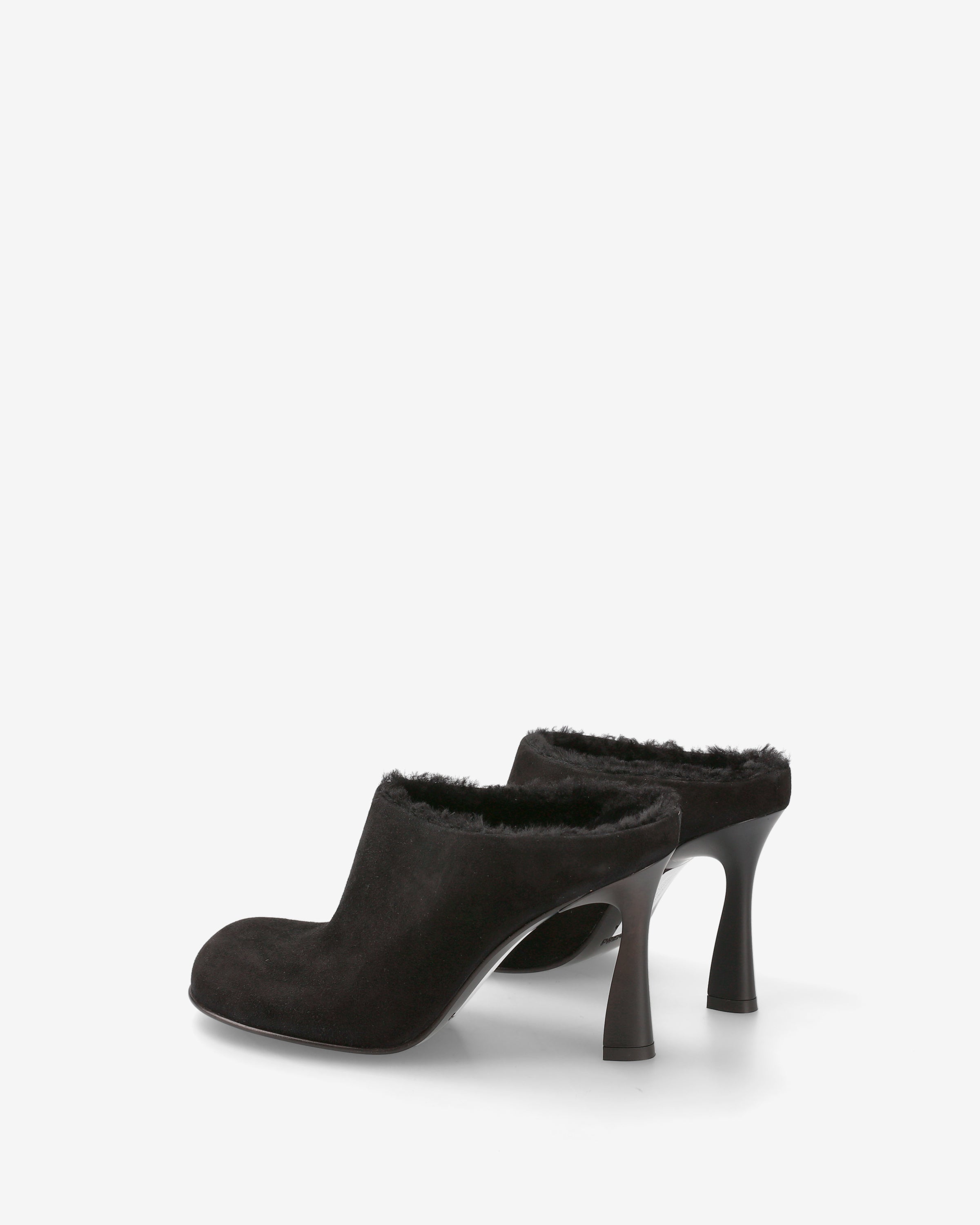 Premiata sabots cuir fourrés noirs femme