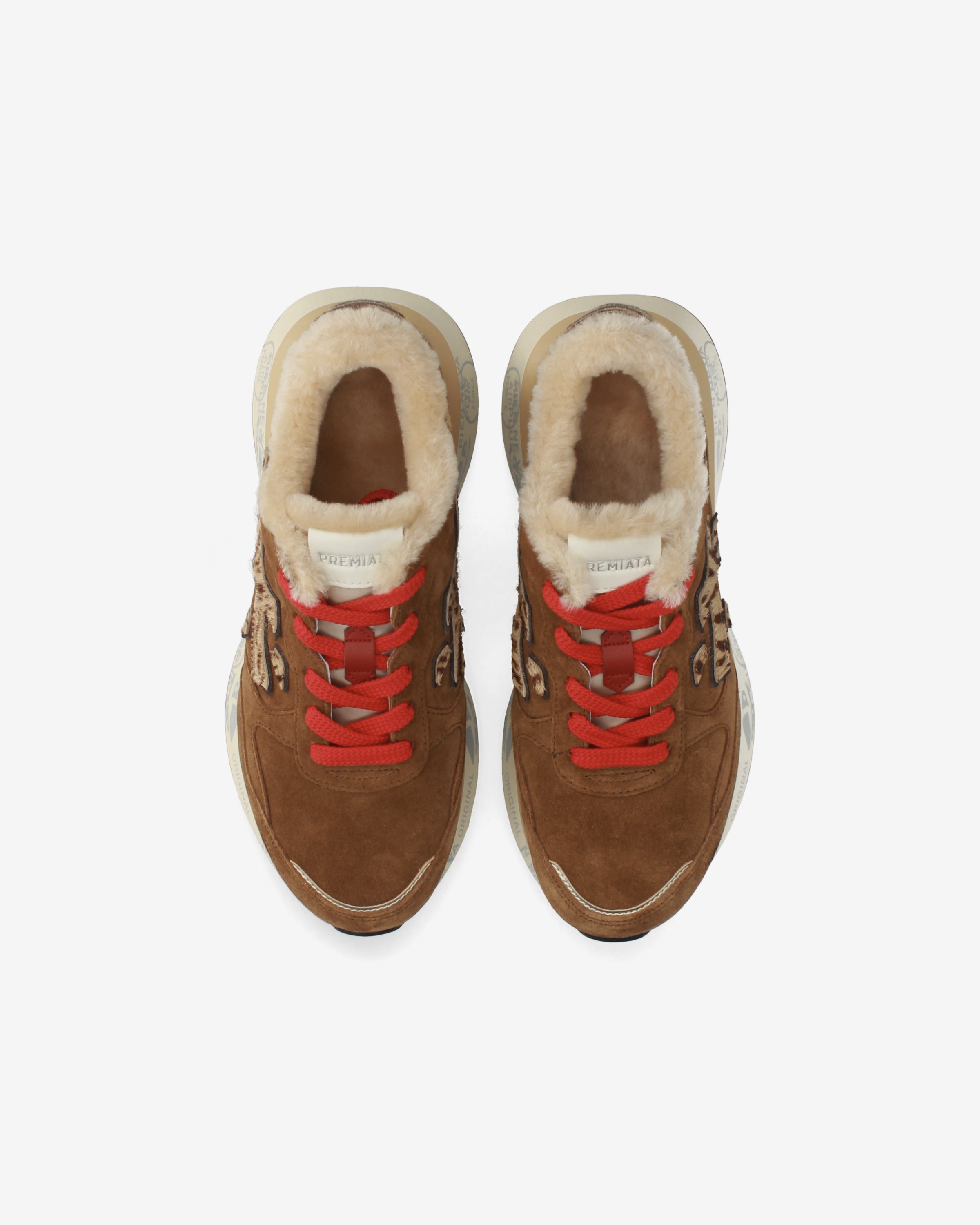 Premiata Lauryn 8532m sneakers femme marron daim fourrée