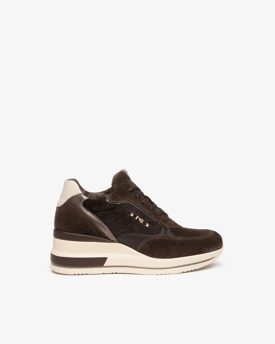 Nero Giardini Sneakers baskets compensées cuir doré 38