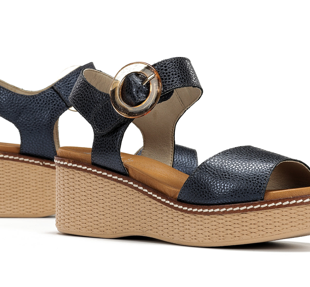 Dorking Nido D9450 sandale femme bleu plateforme