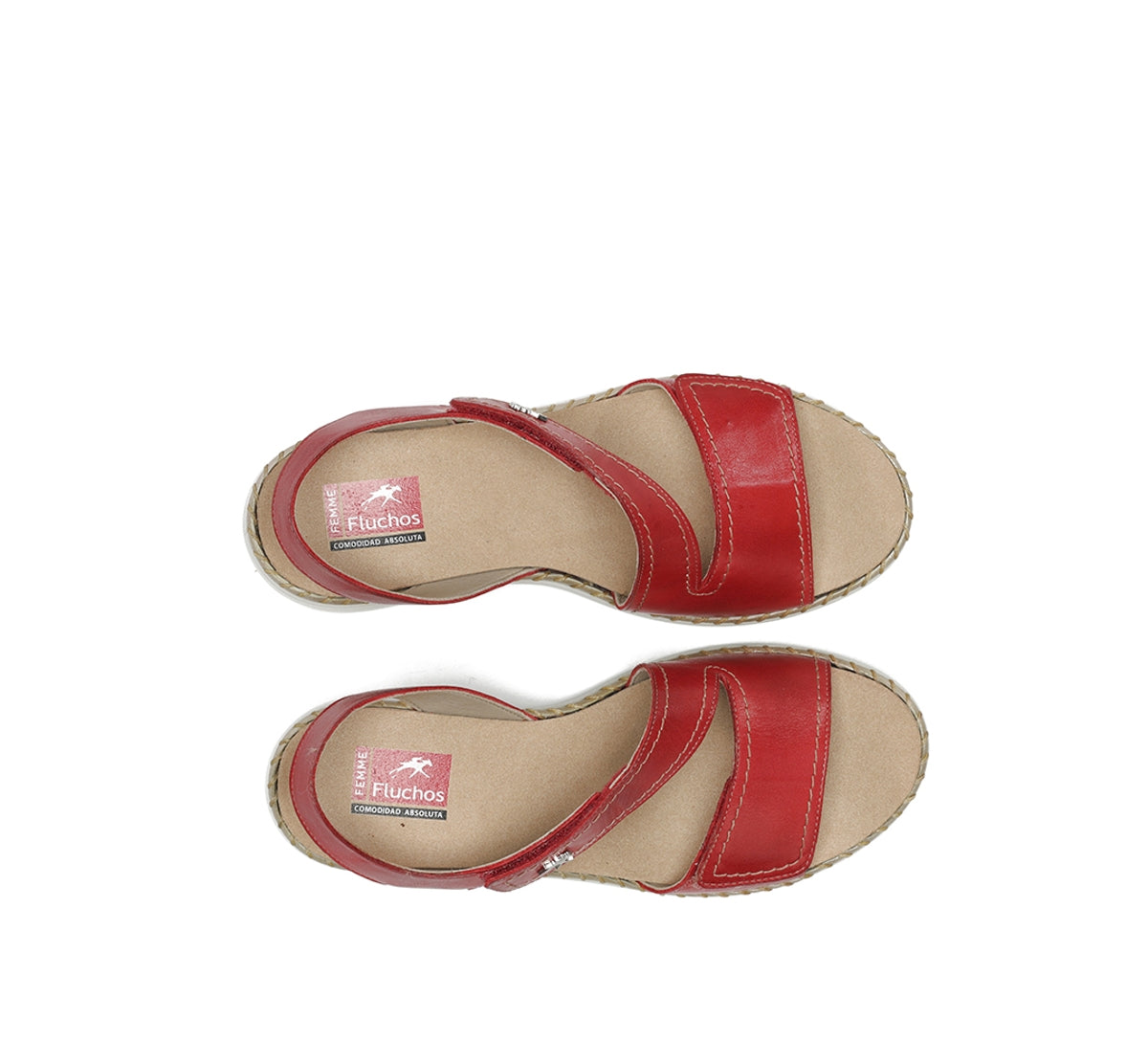 Fluchos Leza F2137 sandales femme rouges cuir