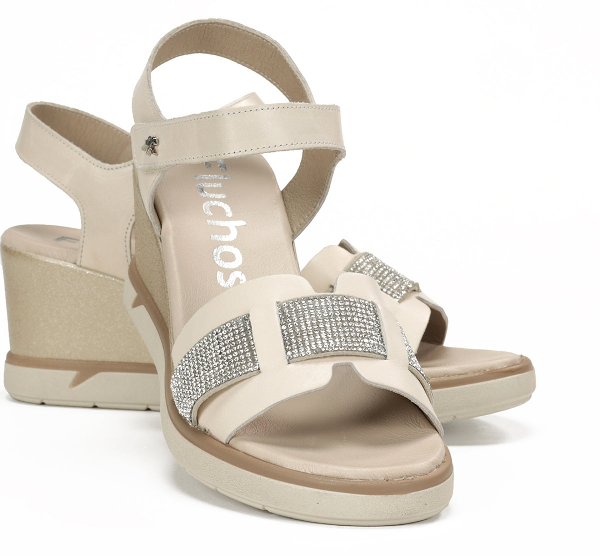 Fluchos Smash F1975 sandale taupe compensée femme