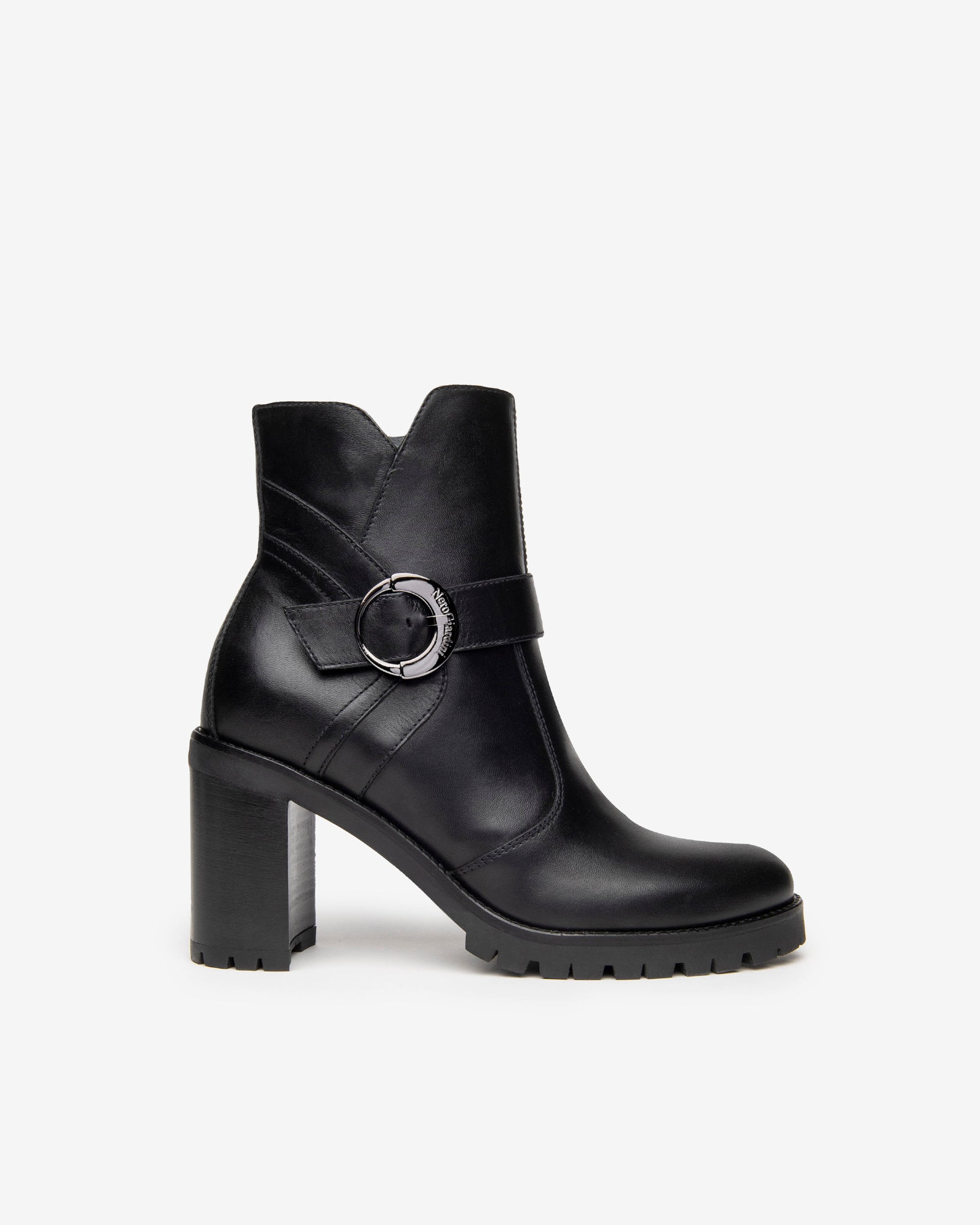 Nero Giardini Ankle Boots bottines cuir femme boucle talon 9 cm