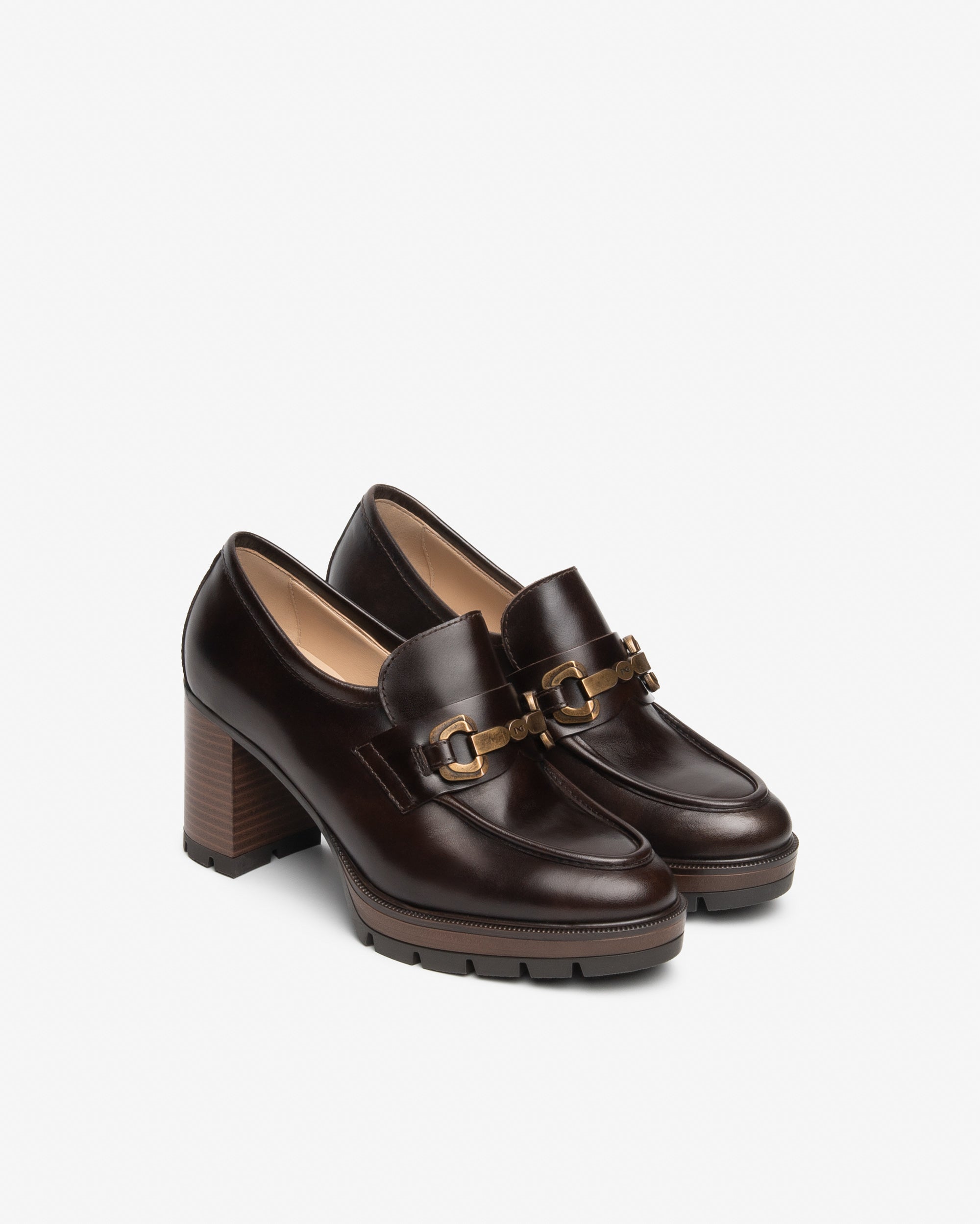 Nero Giardini Loafers Mocassins Cuir Femme Talon 80