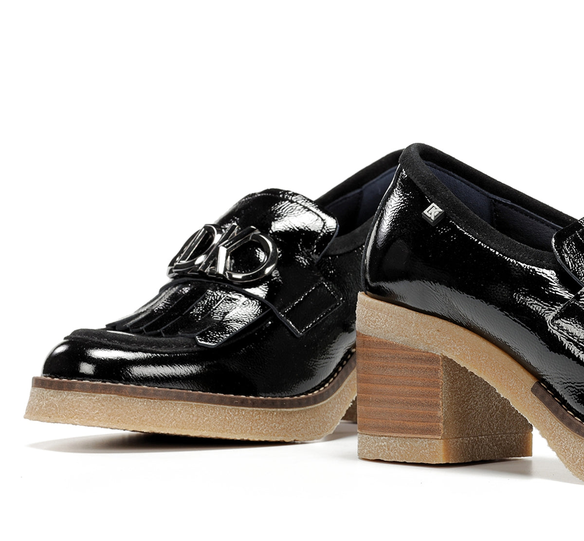 Dorking by Fluchos Oprah D9352 mocassin femme noir talon moyen