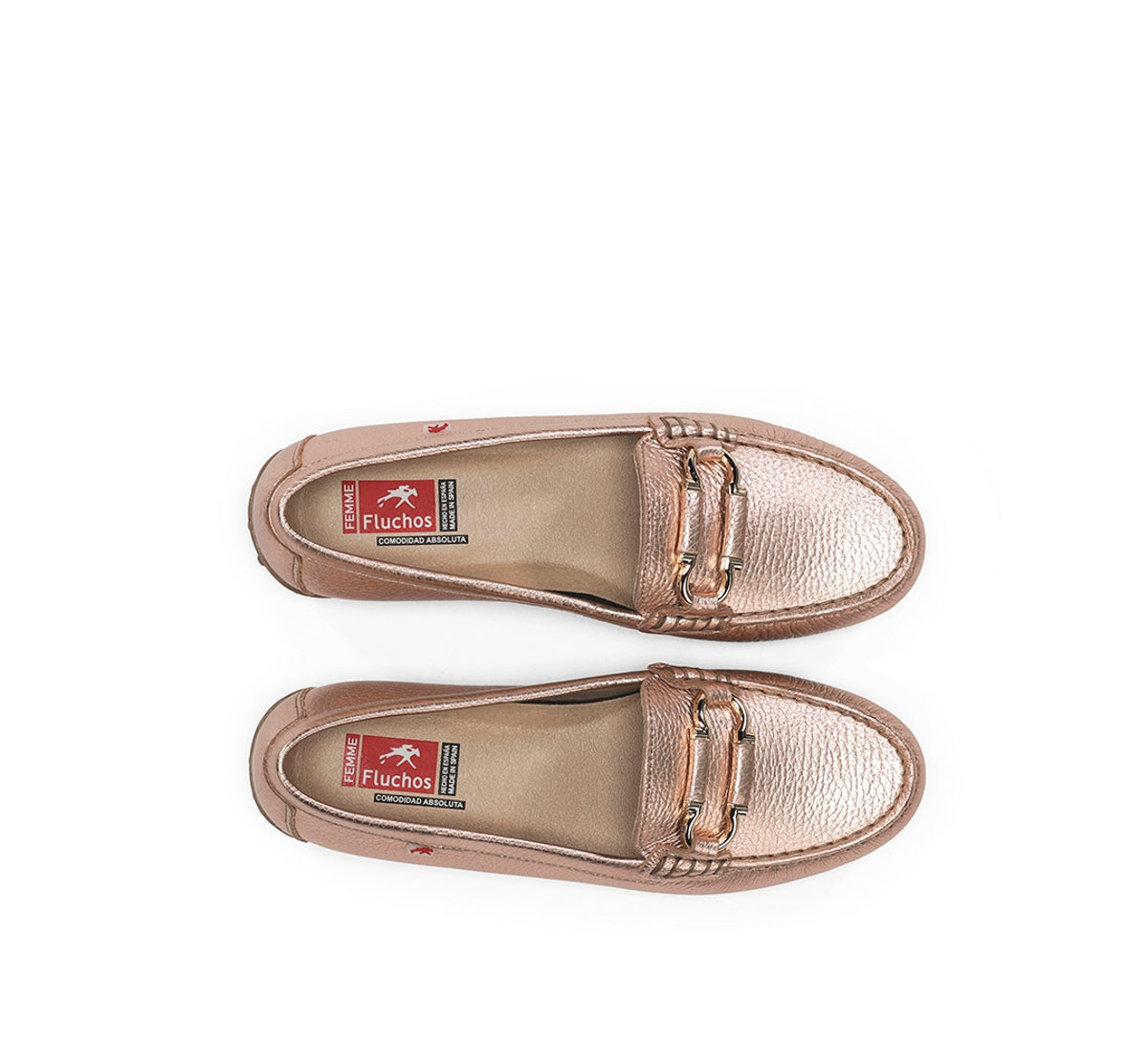 Fluchos Bruni F2156 mocassins femme nude cuir