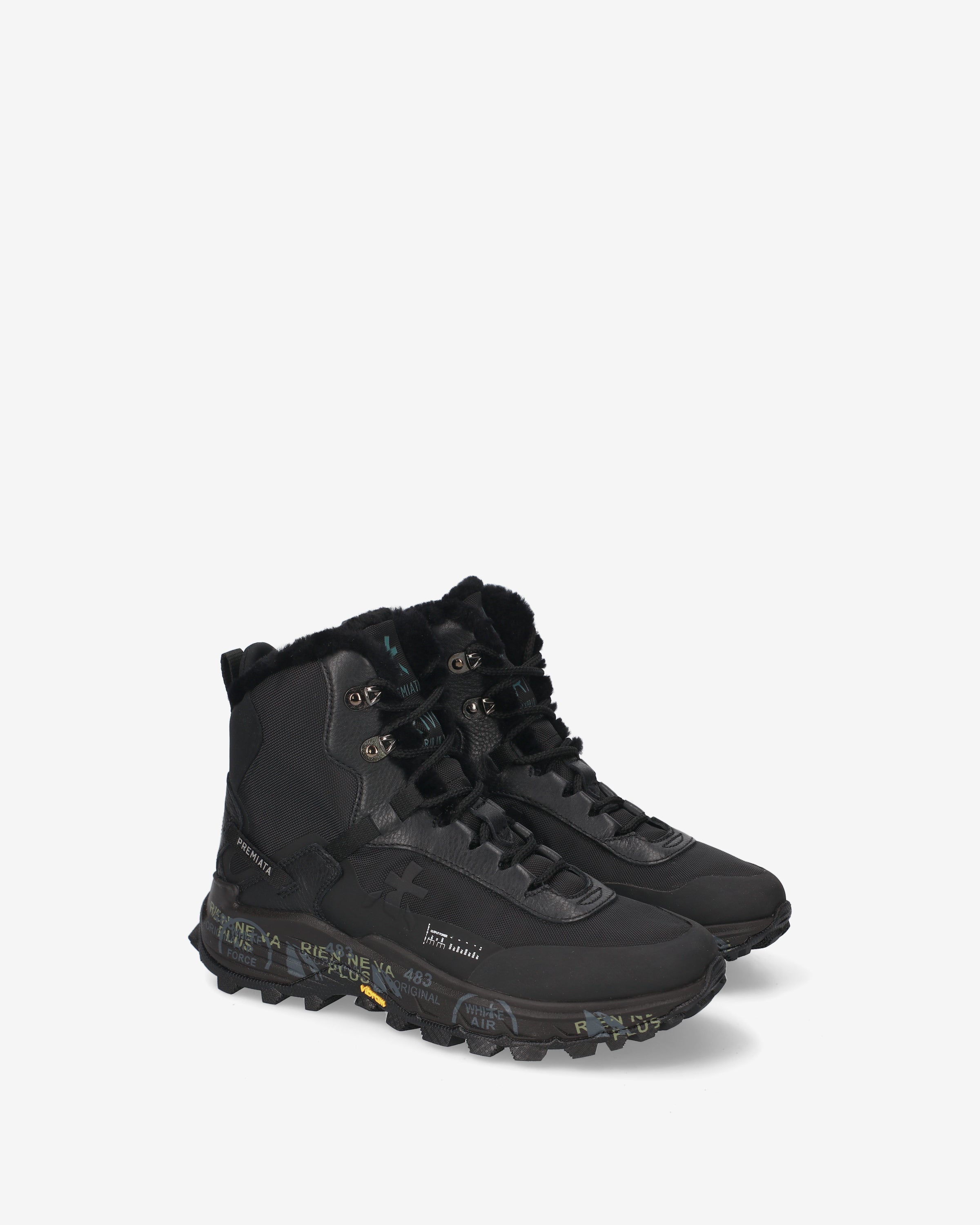 Premiata Trivor 509M Sneakers Noires Fourrure Vibram