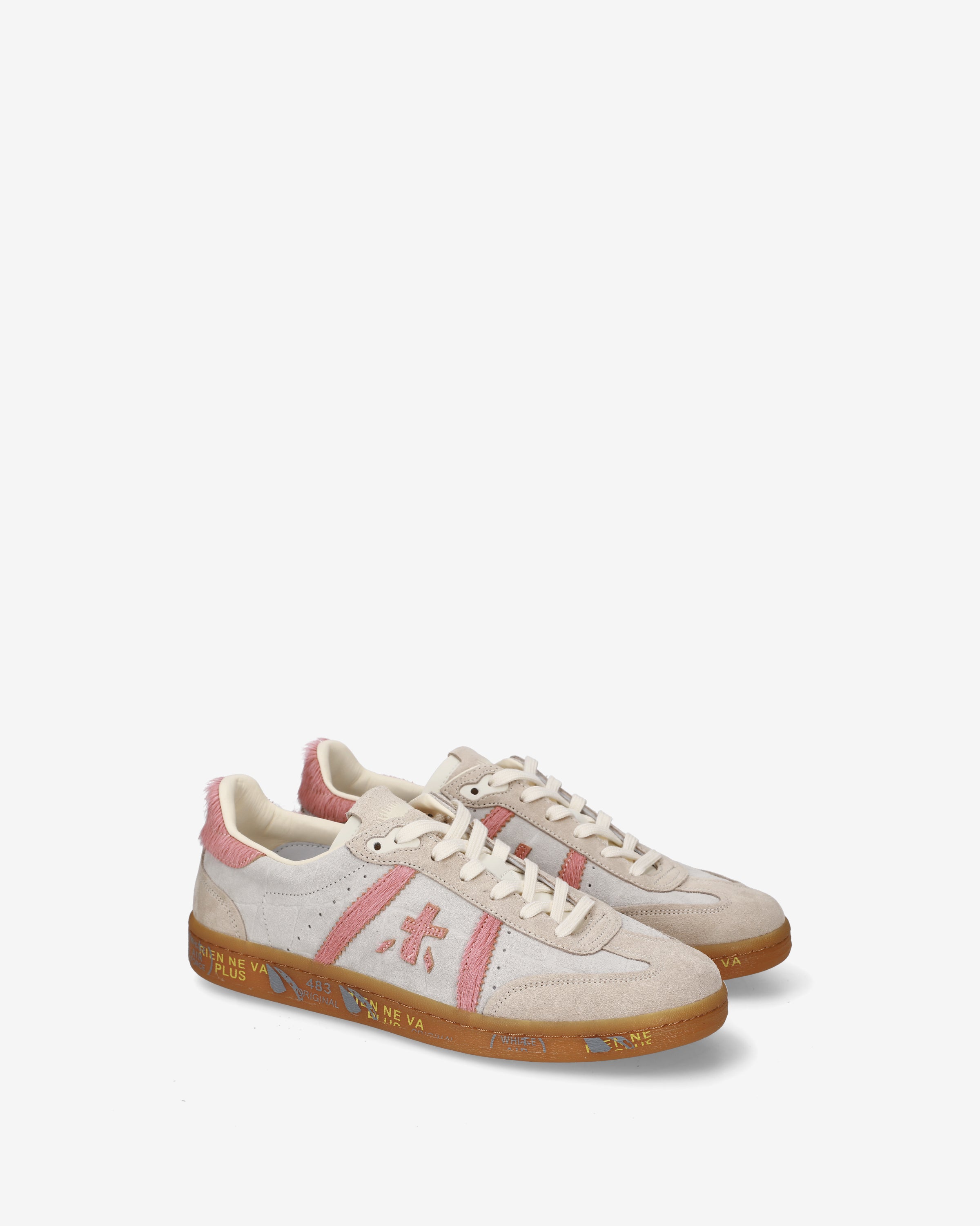 Premiata Bonnied 8574 baskets femme beige rose daim