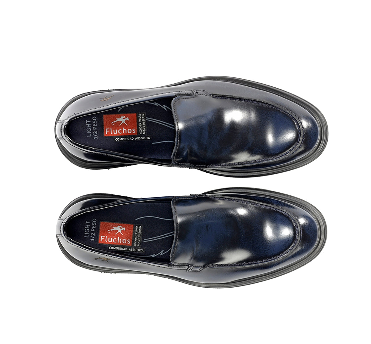 Fluchos Belgas F1223 mocassins bleu homme cuir
