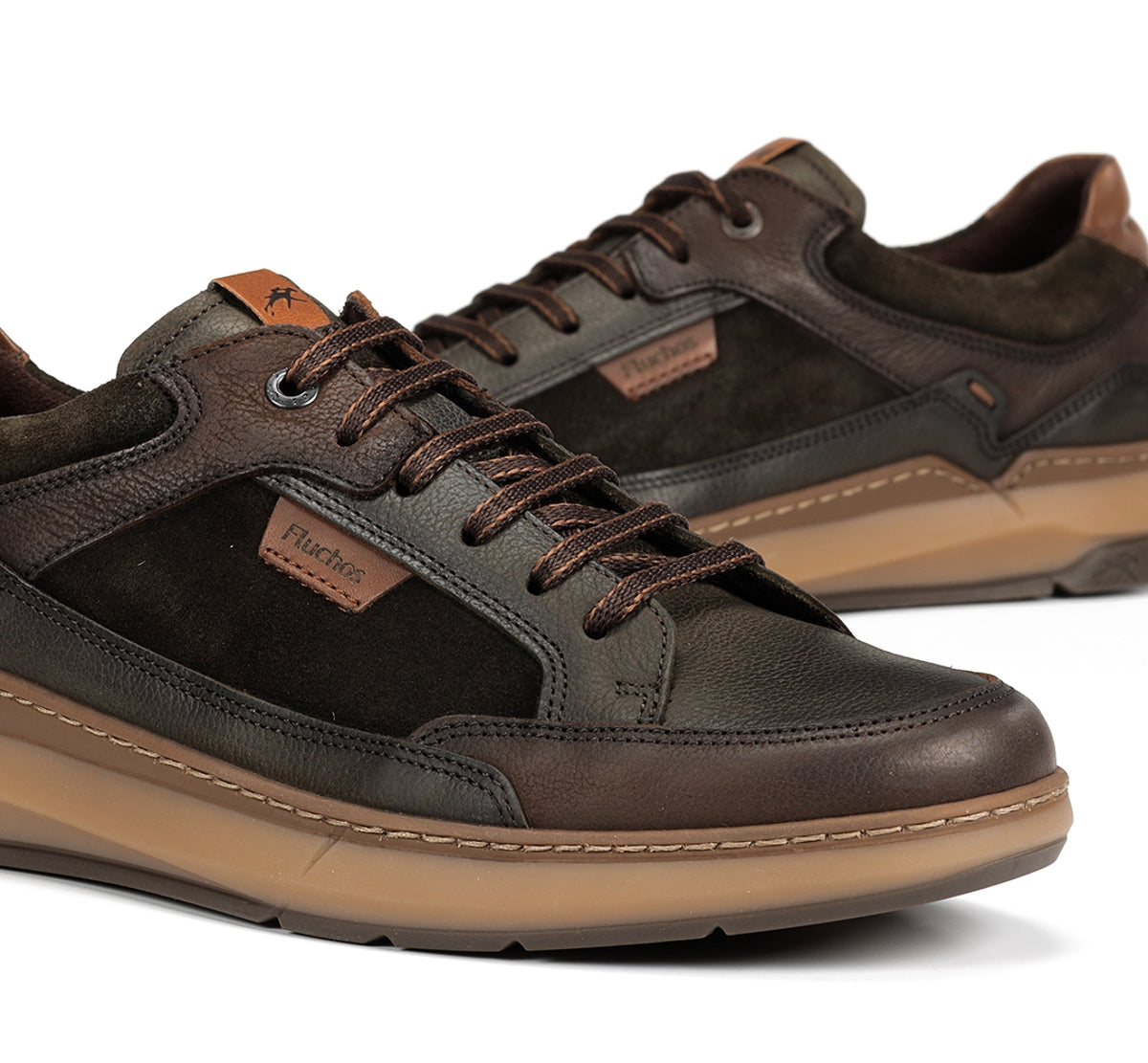 Fluchos Jeff F2279 baskets homme vert à lacets