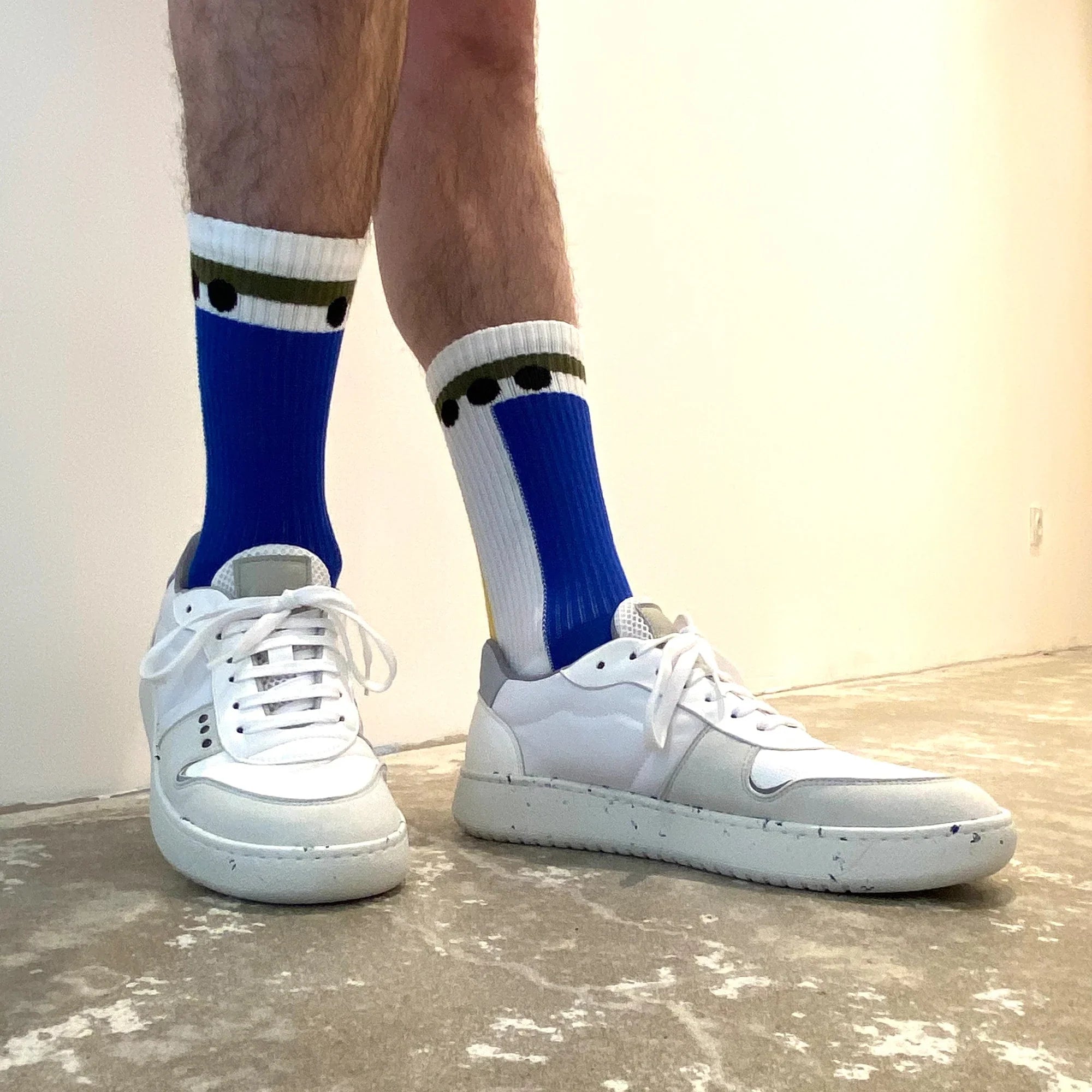 Me.Land Geo chaussettes coton bio blanc motifs