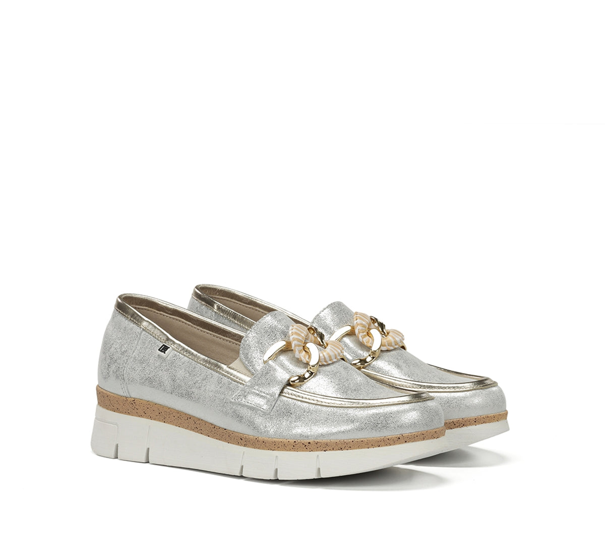 Dorking by Fluchos India D9691 mocassin argent femme